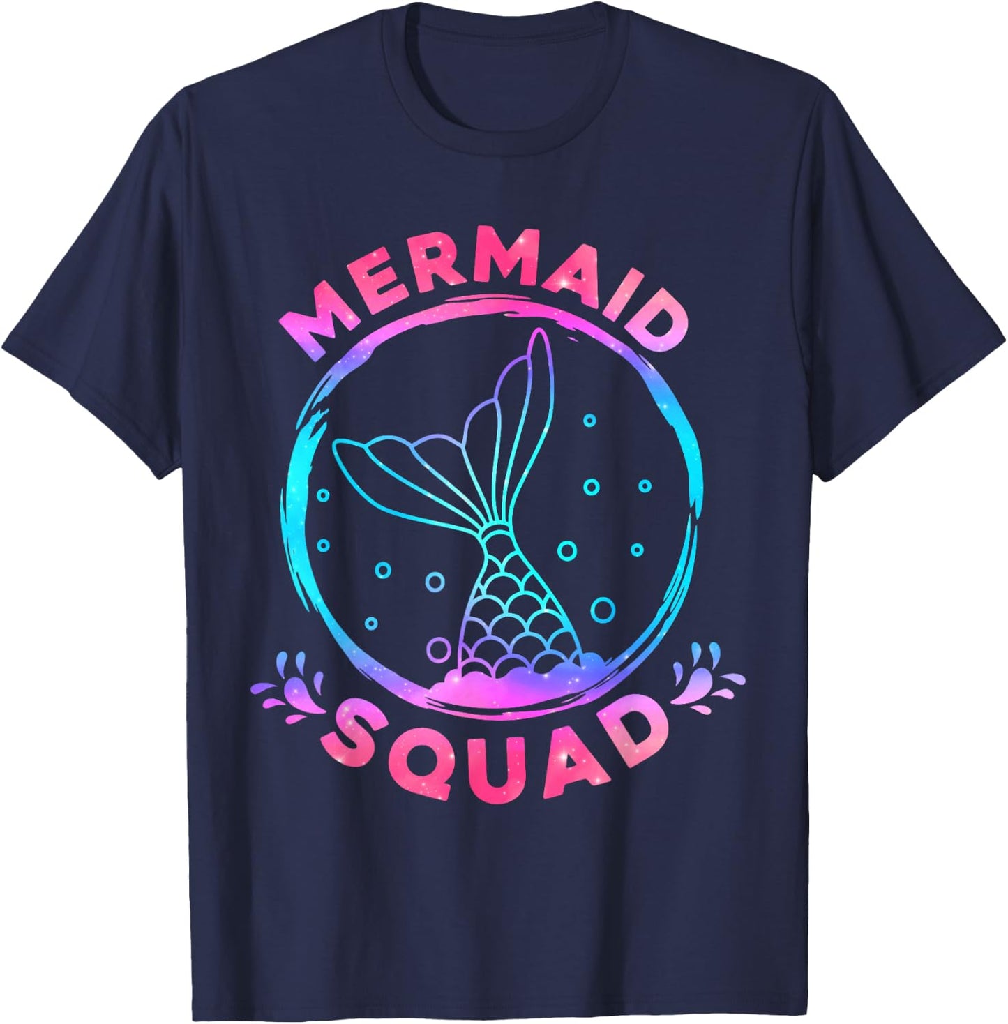 Mermaid Squad Party Matching Birthday Kids T-Shirt - T-Shirt | Navy