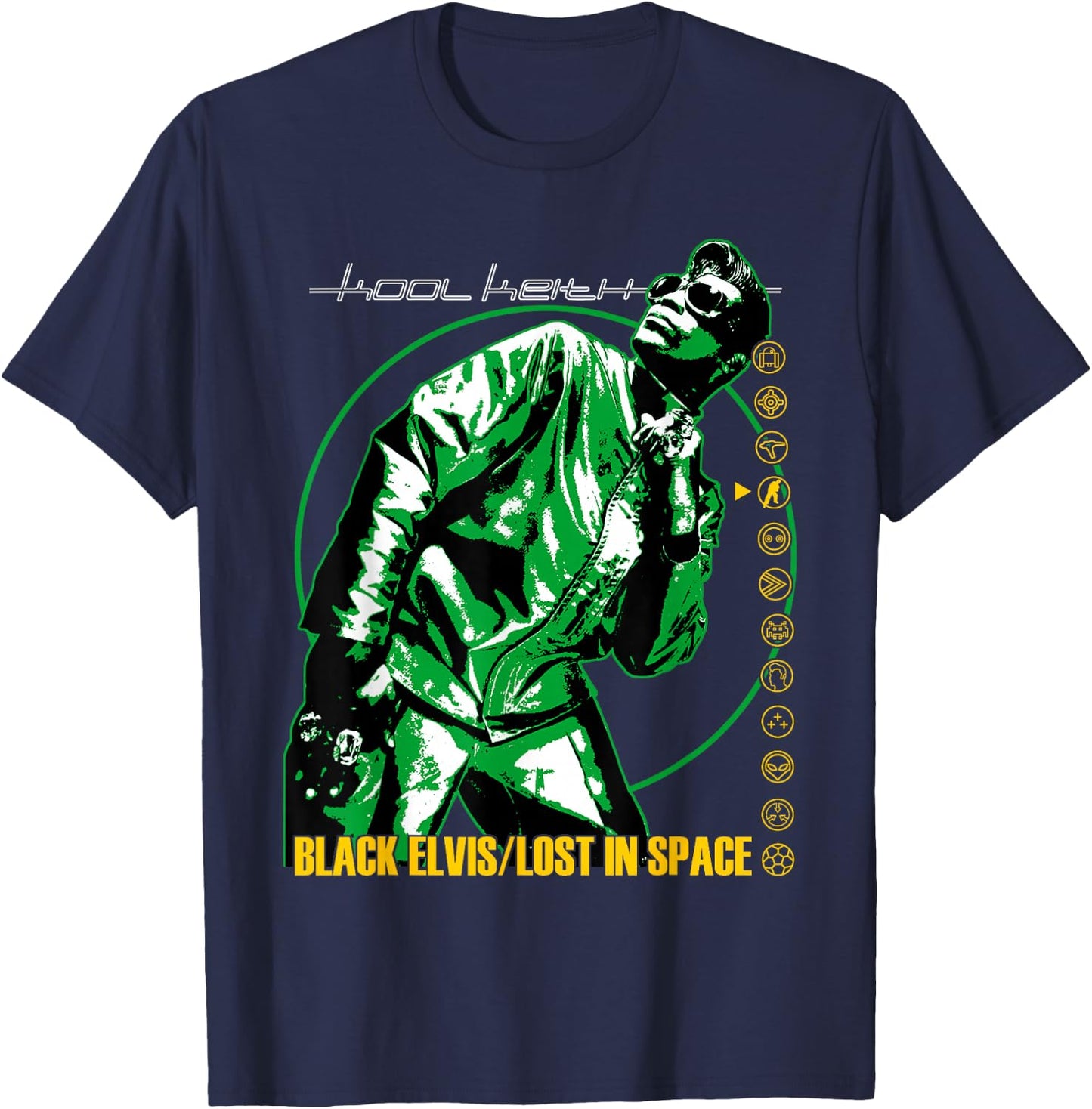 Control Industry - Kool Keith Verloren im Weltraum Schwarz Erwachsene S EU 16 V-Ausschnitt Kurzarm Polyester 100% Klassisch Exklusive Kool Keith-Design T-Shirt - T-Shirt | Navy