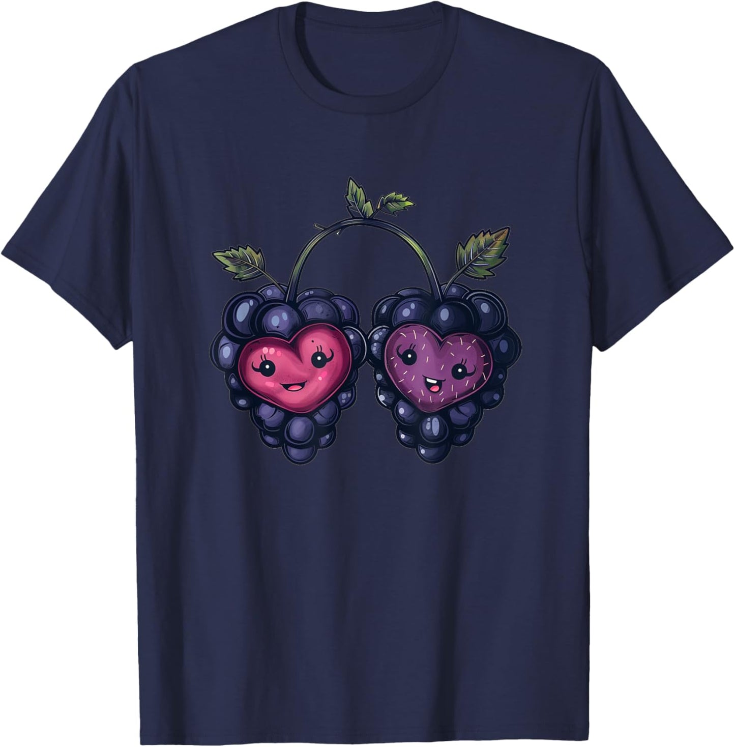 Berry Heart Costume for fruity Couples and Blackberry Lovers T-Shirt - T-Shirt | Navy