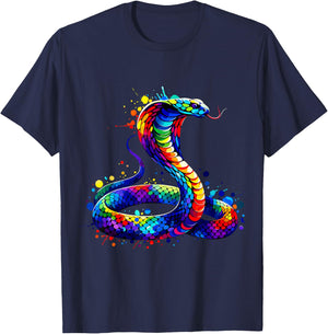 Splash Art Cobra Snake Cobras T-Shirt - T-Shirt | Navy