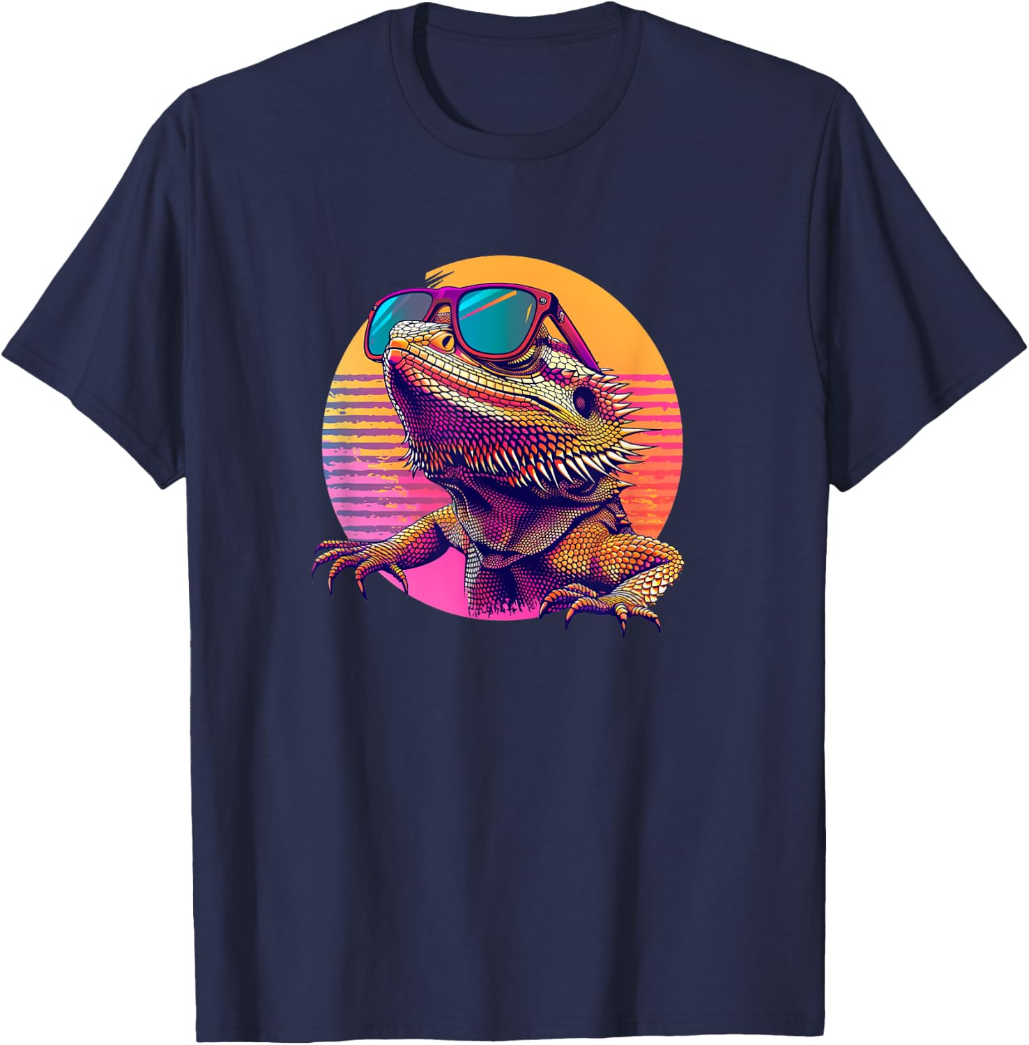 Tiny Dinosaur Retro Vintage Bearded Dragon Lover T-Shirt - T-Shirt | Navy