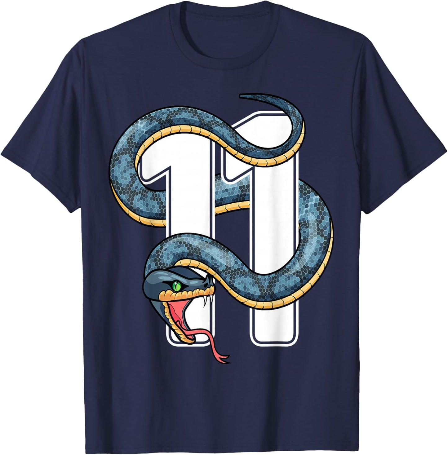 11th Birthday Snake Eleven 11 Year Old Birthday Boy Girl T-Shirt - T-Shirt | Navy