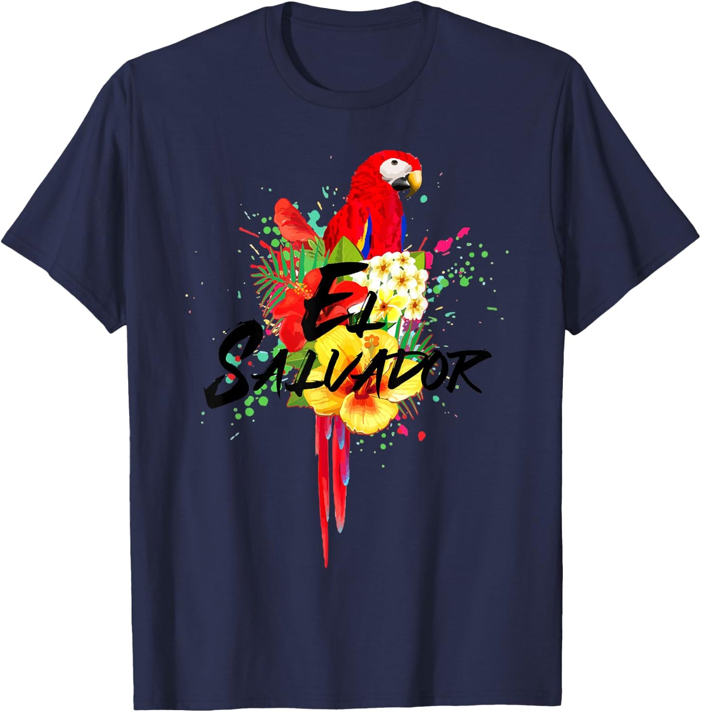 El Salvador Parrot Tropical Salvadoran Souvenir T-Shirt - T-Shirt | Navy