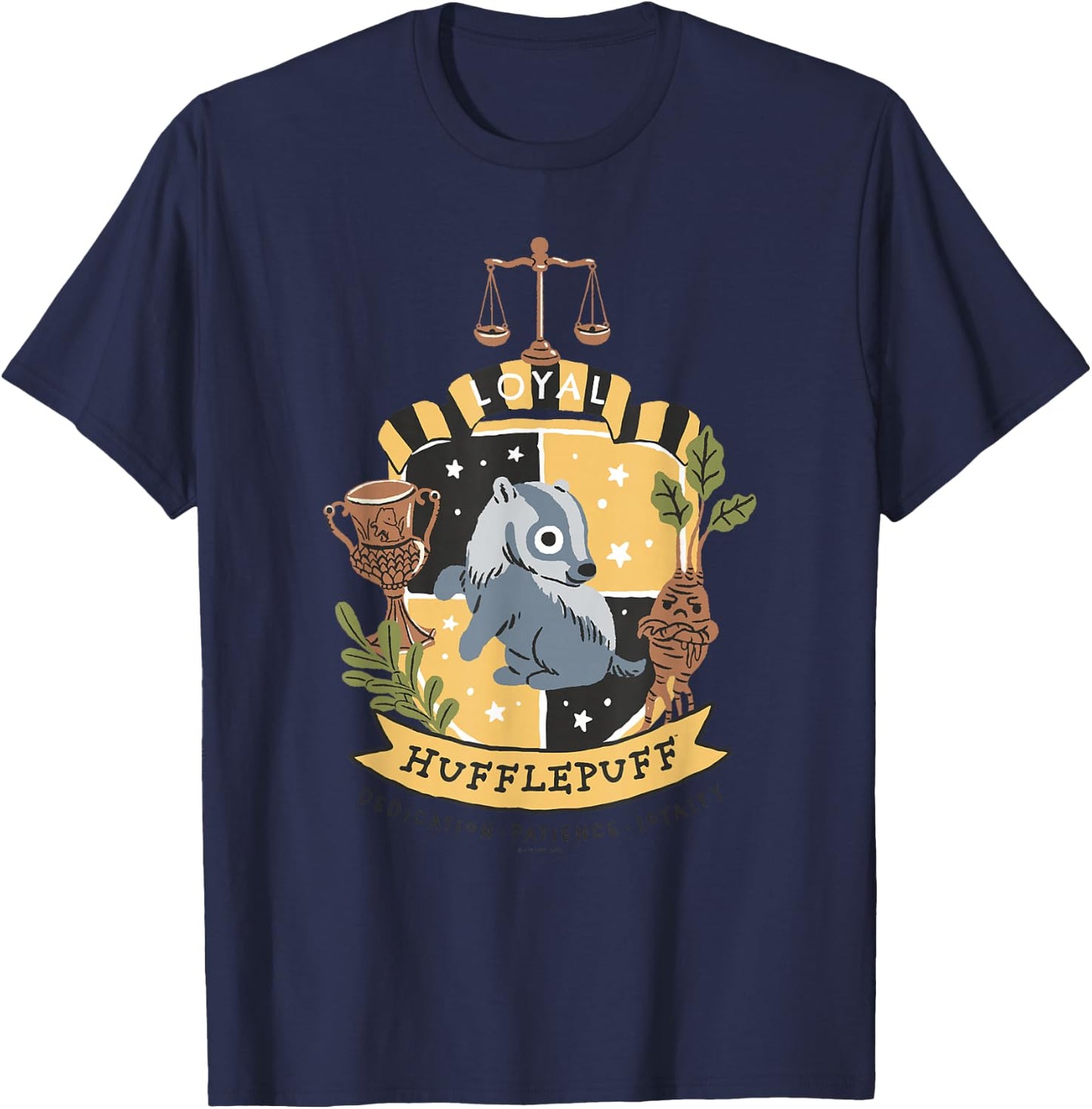 Harry Potter: Deathly Hallows 2 Loyal Hufflepuff Badge T-Shirt - T-Shirt | Navy