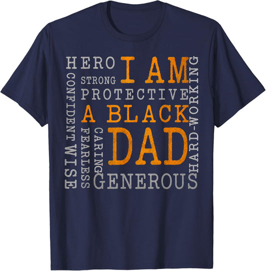 Black Father King Fathers Day Dad Matter Husband Dope Leader T-Shirt - T-Shirt | Navy
