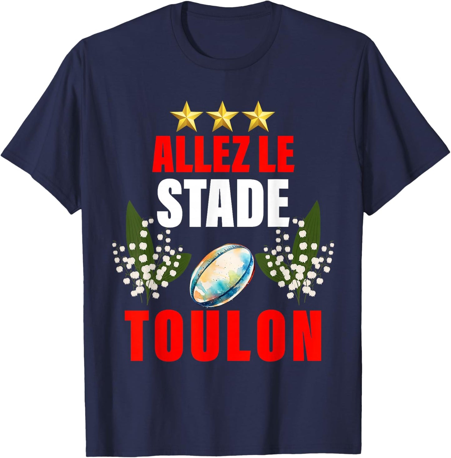 Rugby Toulon 3 Stars Oval Ball Supporter T-Shirt - T-Shirt | Navy