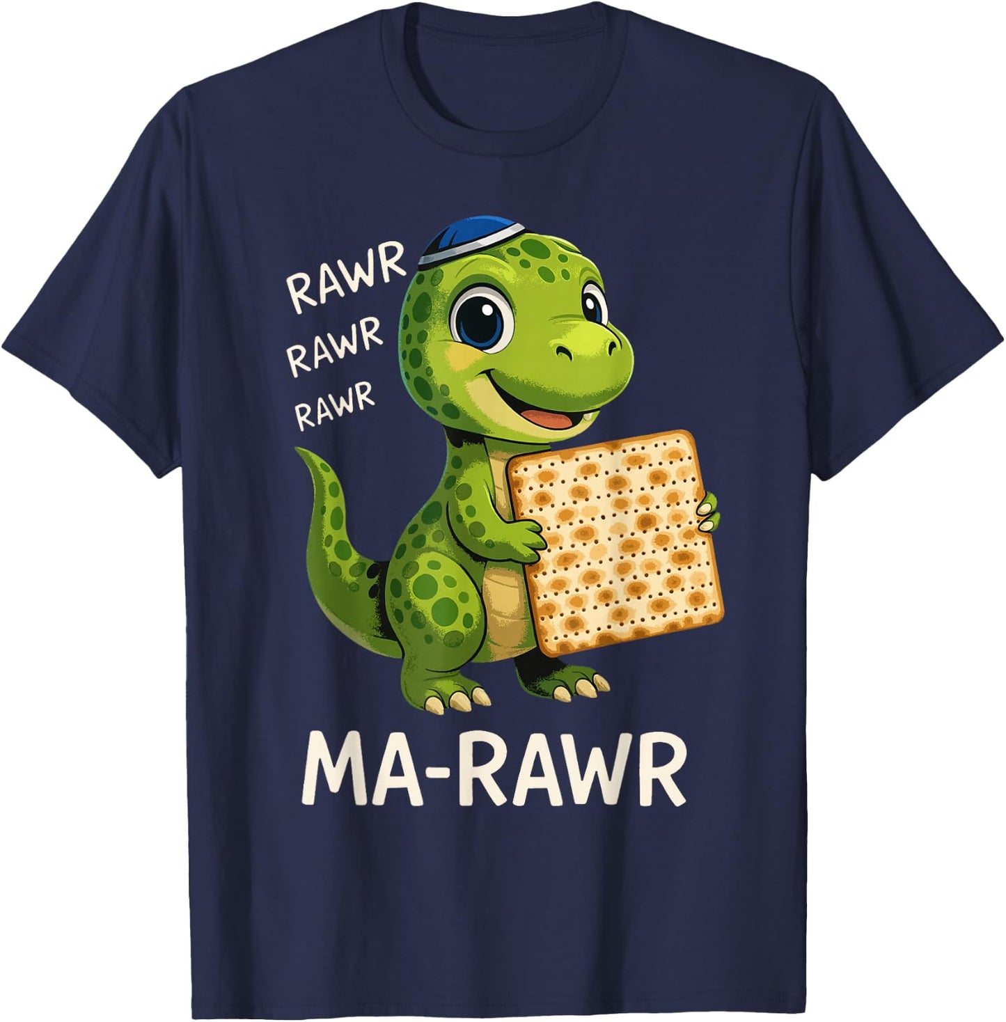 Ma-Rawr Dinosaur Funny Passover Maror Pun T-Shirt - T-Shirt | Navy