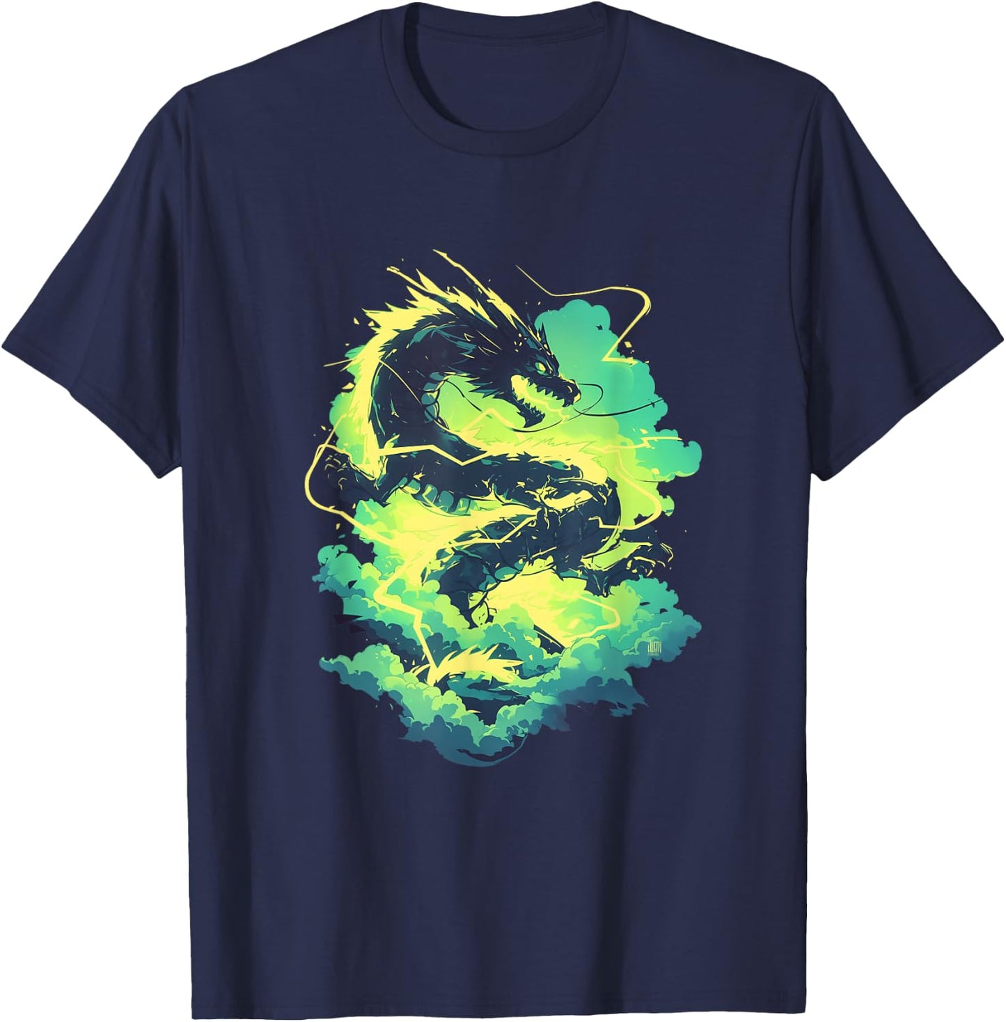 Ethereal Dragon: Protector of the Cloud Realms T-Shirt - T-Shirt | Navy