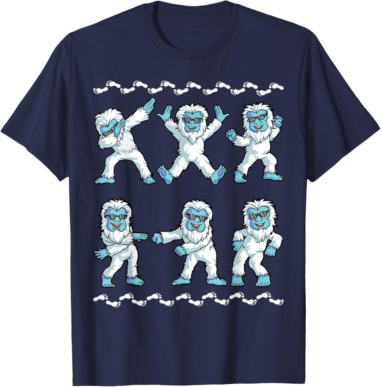 Dancing Yeti Abominable Dance Dab Boy Girls Kids Funny T-Shirt - T-Shirt | Navy