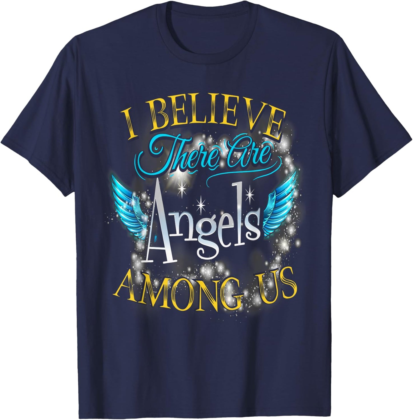 I Believe There Are Angels Among Us Butterfly Lover T-Shirt - T-Shirt | Navy