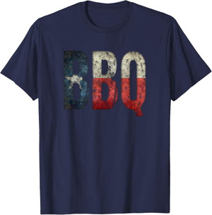 BBQ Texas State Flag Barbecue T-Shirt - T-Shirt | Navy