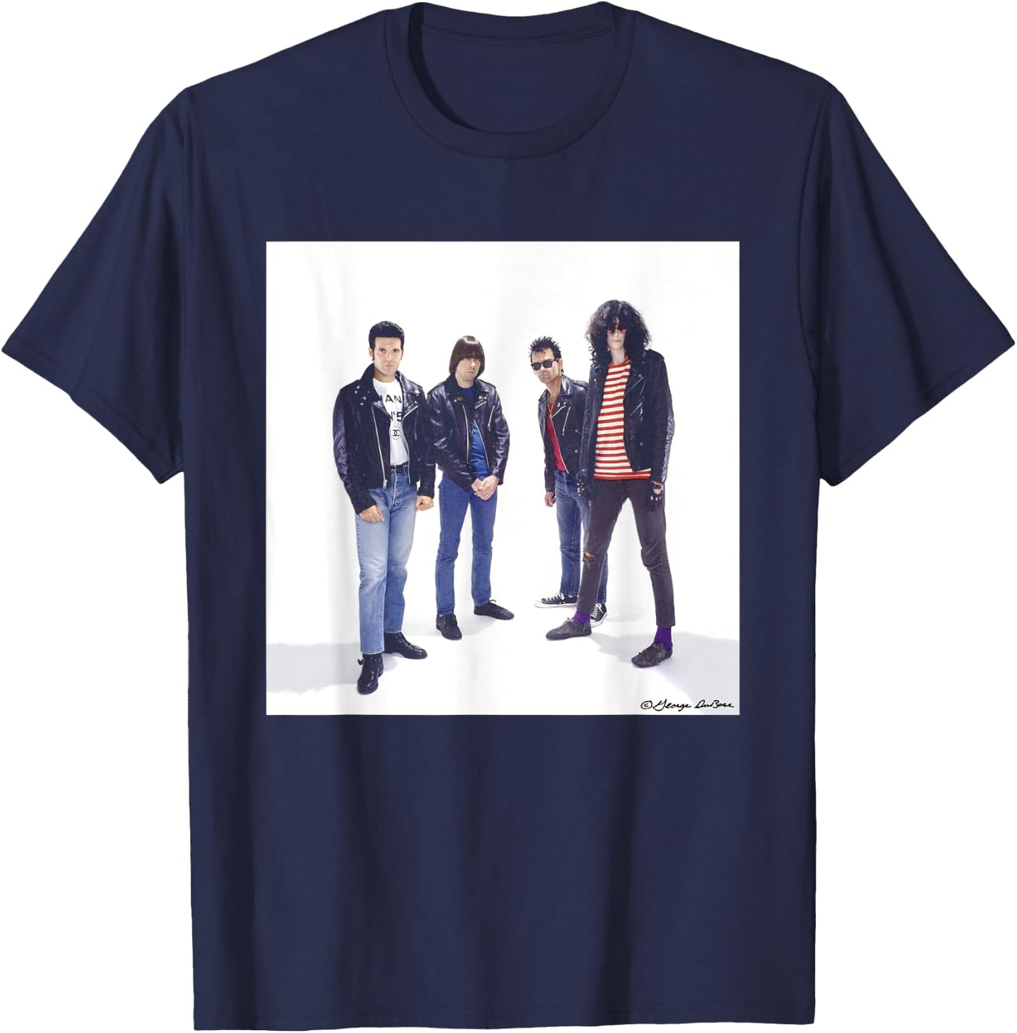 Ramones & Clement Burke Band Shoot By George DuBose T-Shirt - T-Shirt | Navy