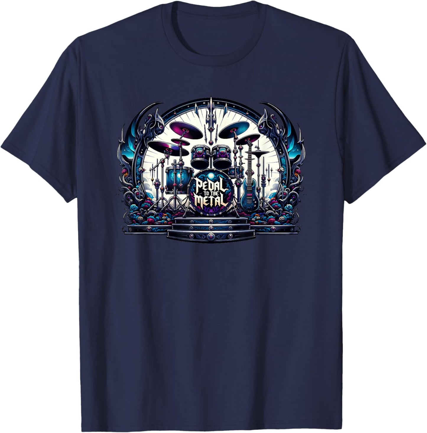 Heavy Metal Drummer T-Shirt - T-Shirt | Navy