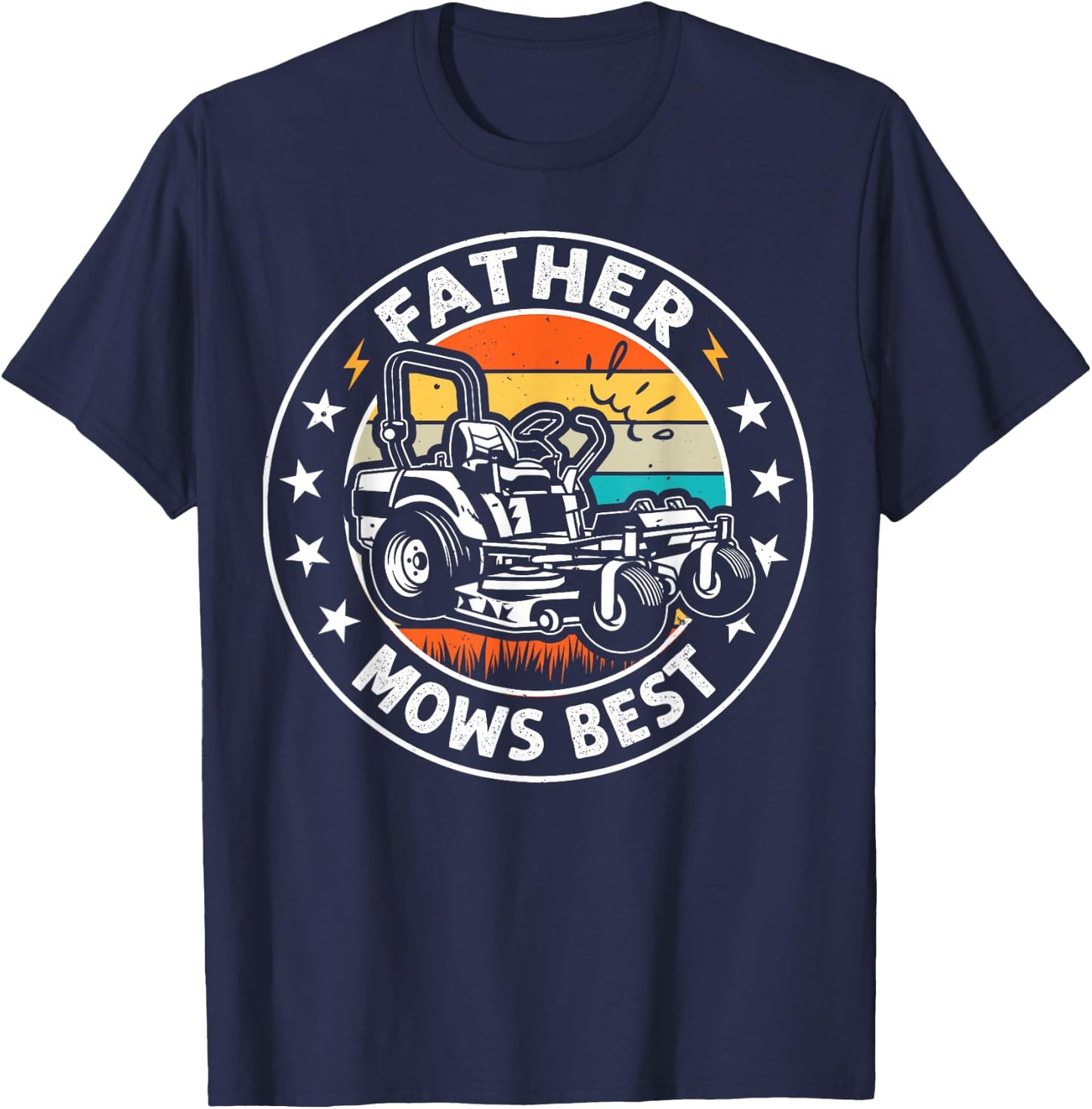 Father Mows Best Funny Riding Mower Lawn Father's Day Men T-Shirt - T-Shirt | Navy