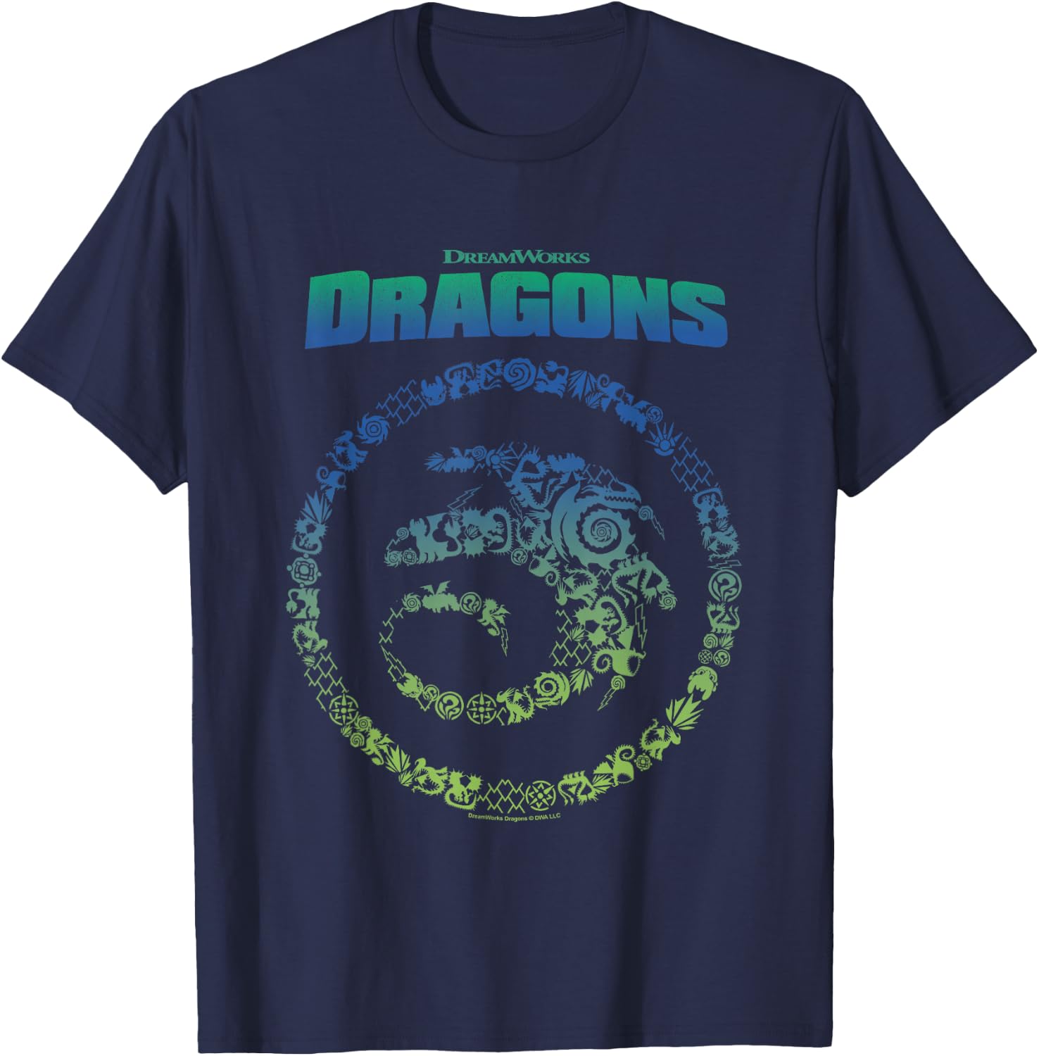 How to Train Your Dragon Toothless Vintage Symbols Logo , Black, S T-Shirt - T-Shirt | Navy