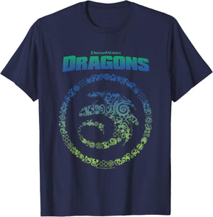How to Train Your Dragon Toothless Vintage Symbols Logo , Black, S T-Shirt - T-Shirt | Navy