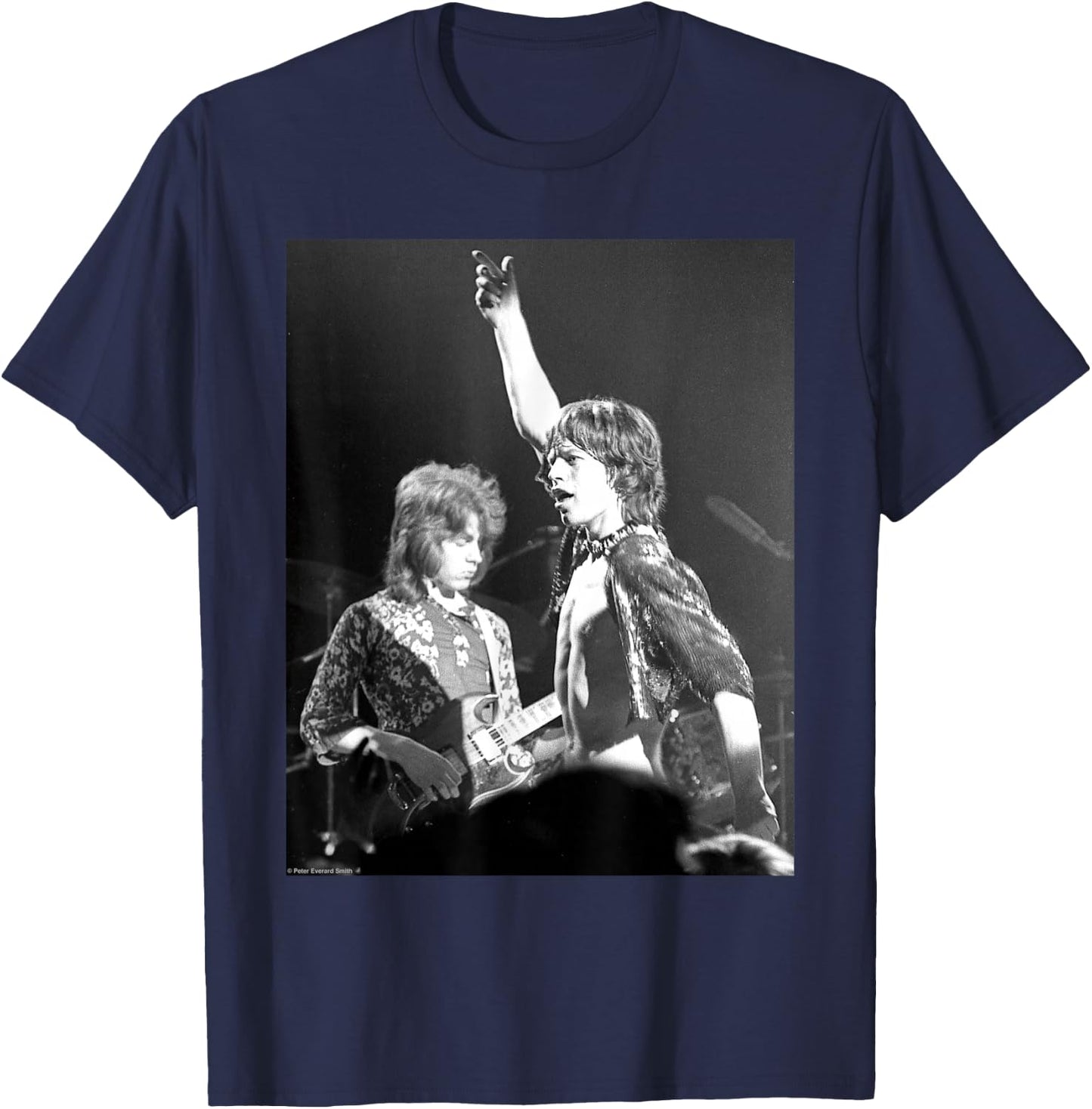 Mick Jagger Mick Taylor The Rolling Stones By Everard Smith T-Shirt - T-Shirt | Navy