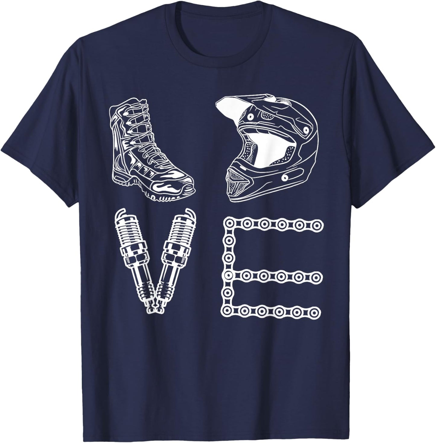 Moto Gear Race Essentials - Dirtbike Love Motocross MX Life T-Shirt - T-Shirt | Navy