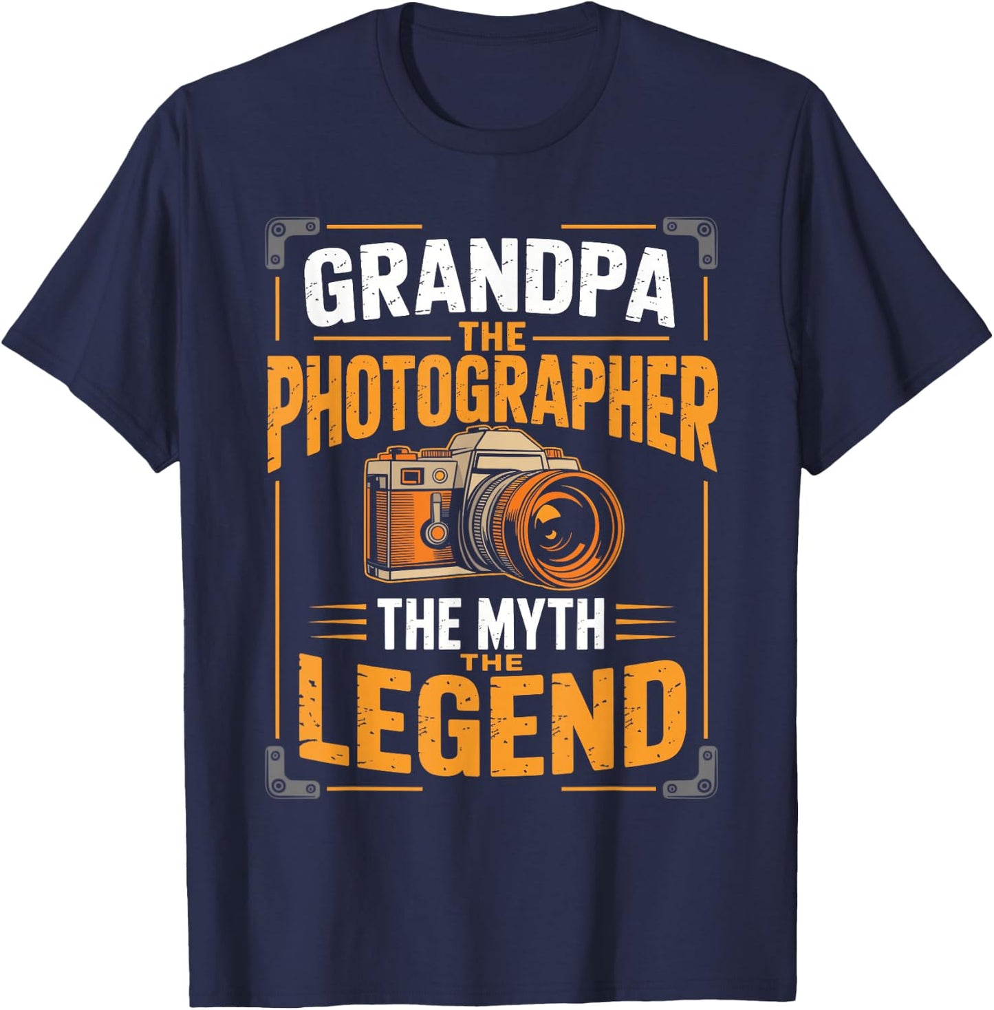 Grandpa The Photographer The Myth The Legend T-Shirt - T-Shirt | Navy