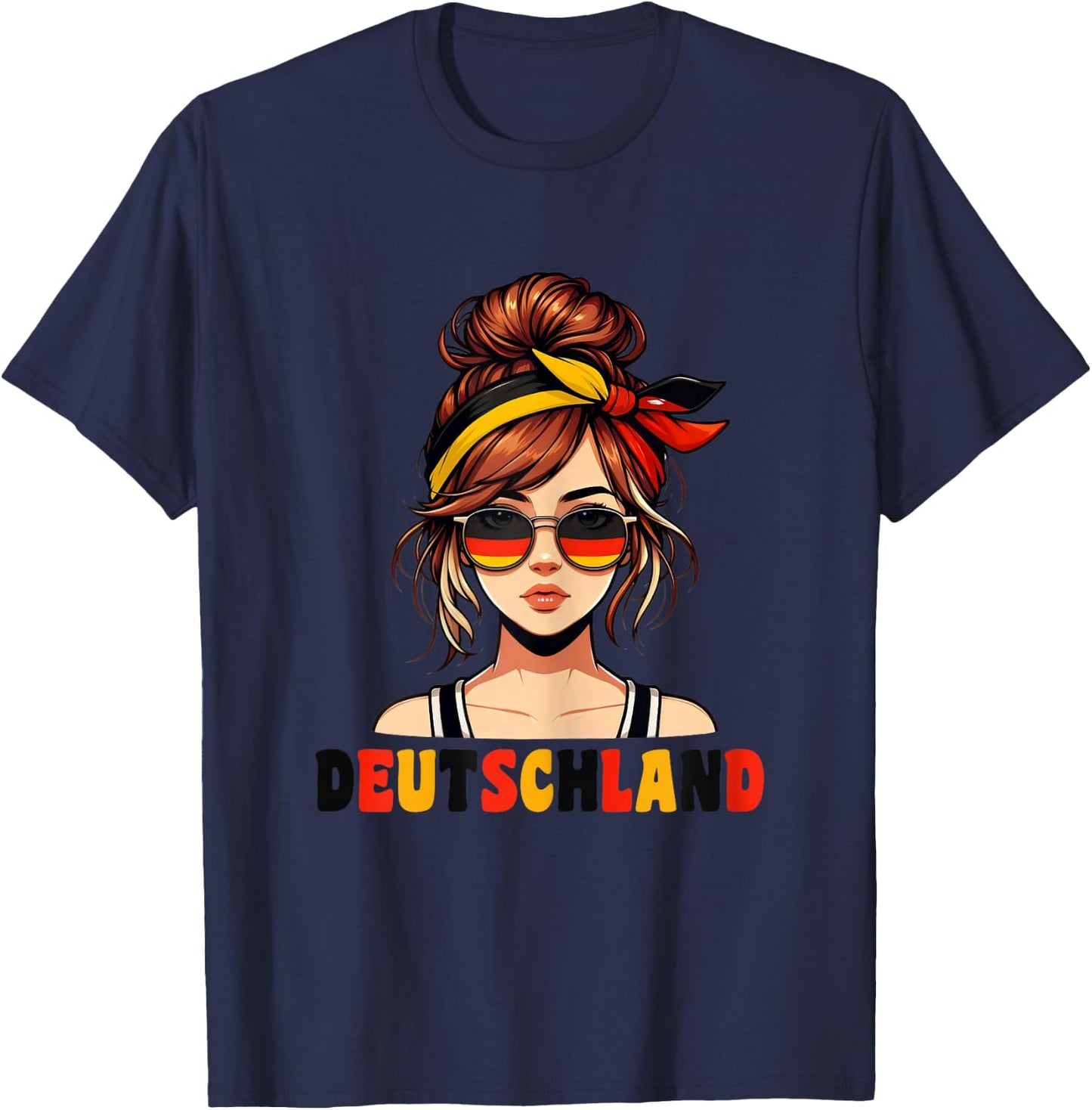 Deutschland Damen Frau Deutsch Deutsches Mädchen Damen Girl T-Shirt - T-Shirt | Navy