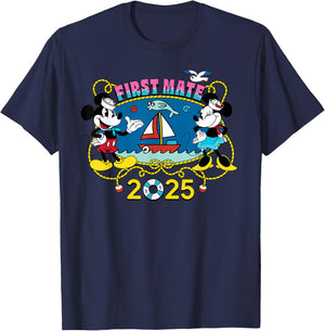 Disney Cruise 2025 Family Group Vacation Matching First Mate T-Shirt - T-Shirt | Navy