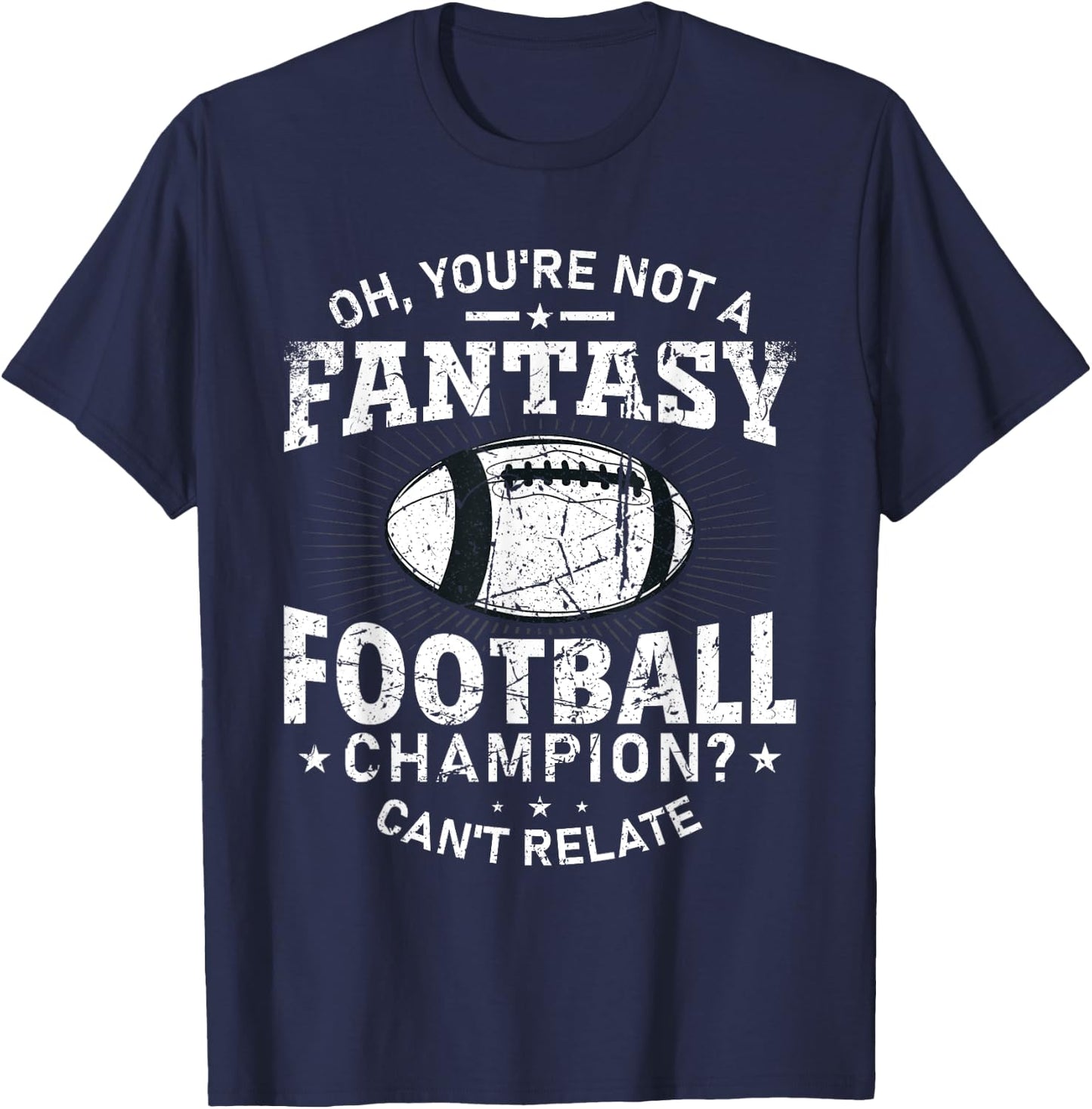 Sports Legendz -Adults Black Fantasy Football Champ T-Shirt - T-Shirt | Navy