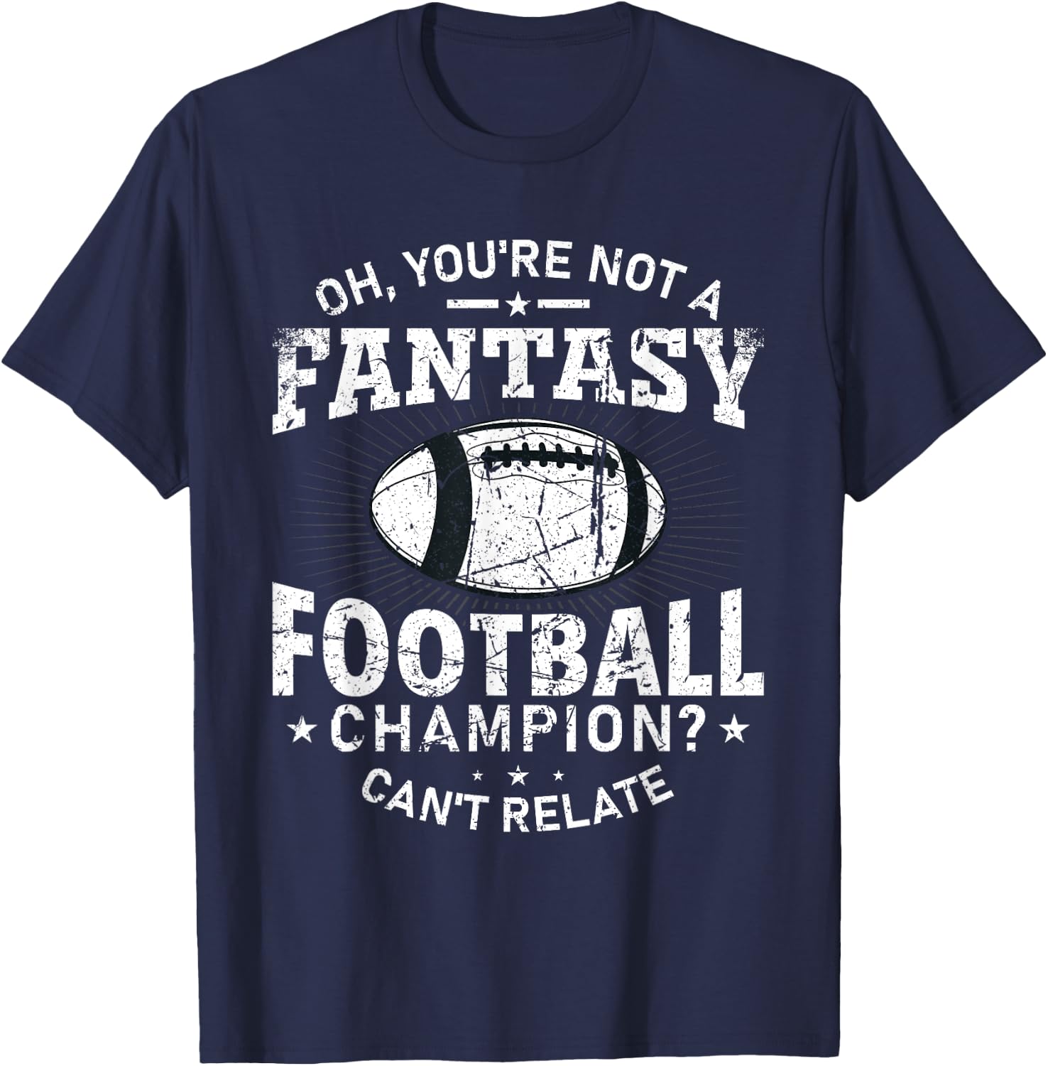 Sports Legendz -Adults Black Fantasy Football Champ T-Shirt - T-Shirt | Navy
