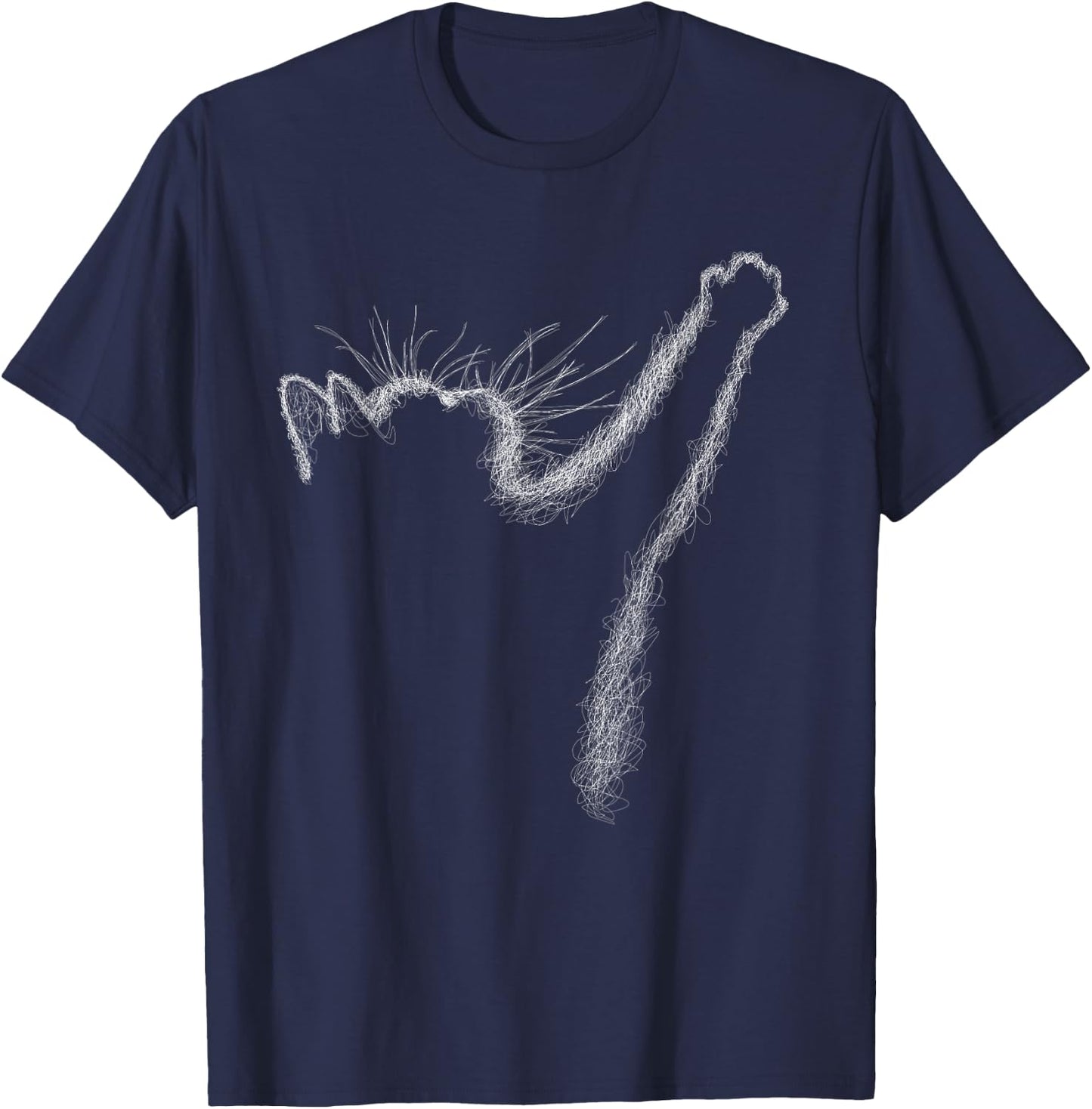 Cute Cat scribble art sketch for kitten lovers Kitty cats T-Shirt - T-Shirt | Navy