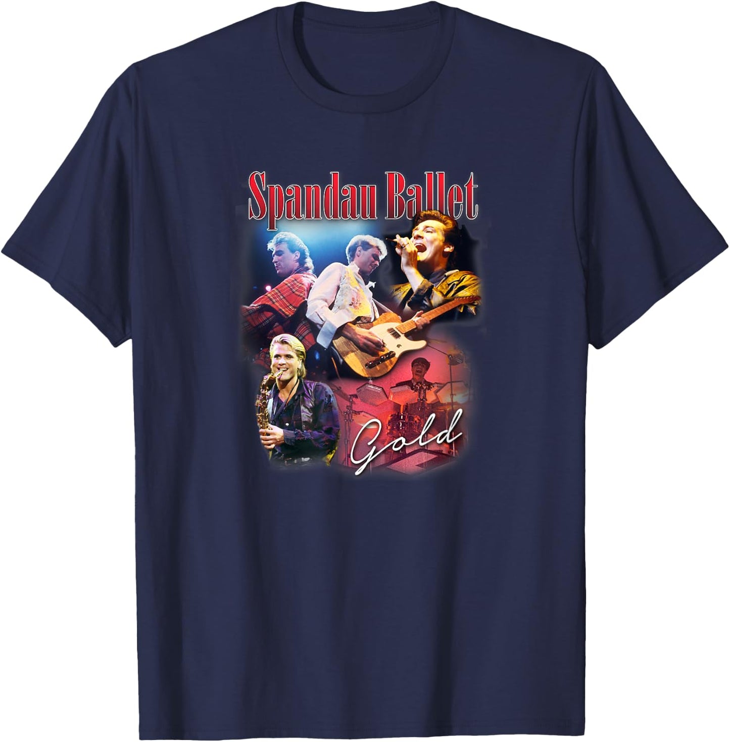 Spandau Ballet Official Gold Homage Vintage T-Shirt - T-Shirt | Navy