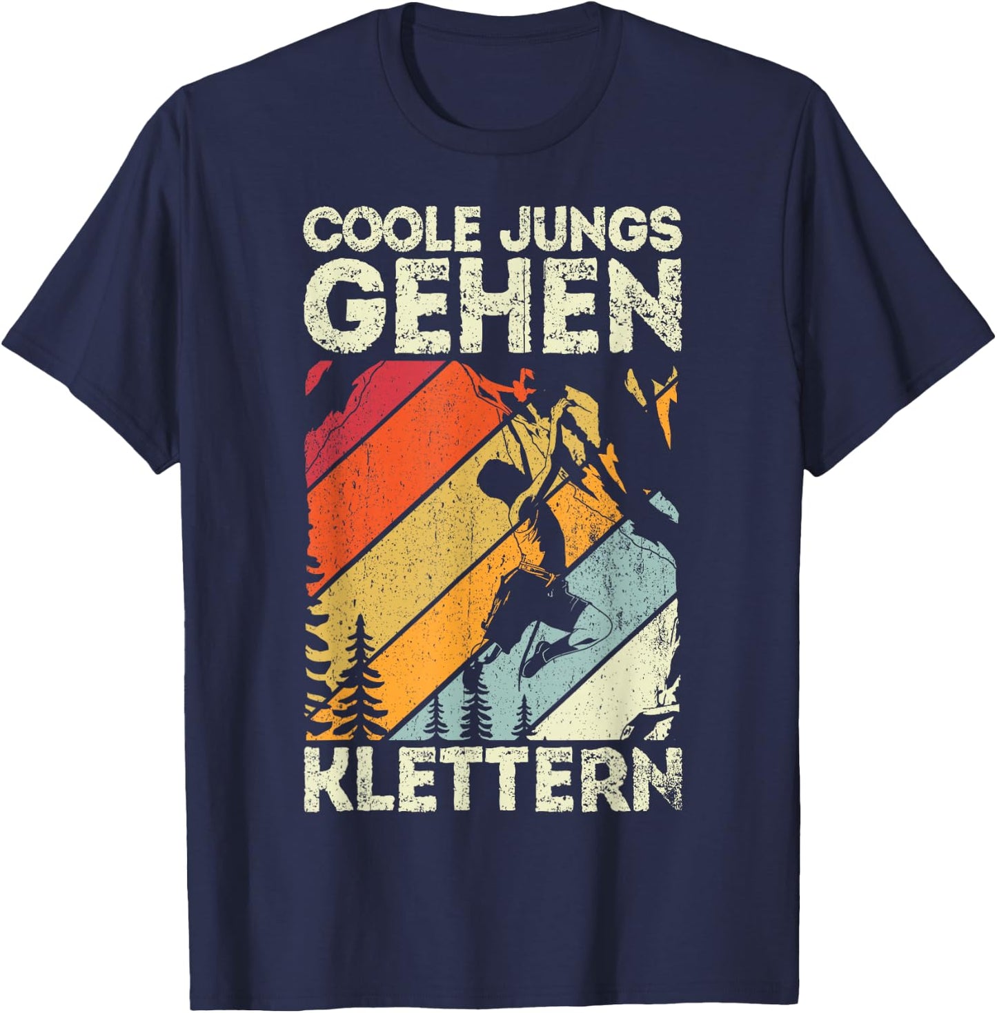 Cool Boys Go Climbing - Climbing Gift Boys' , black, s T-Shirt - T-Shirt | Navy