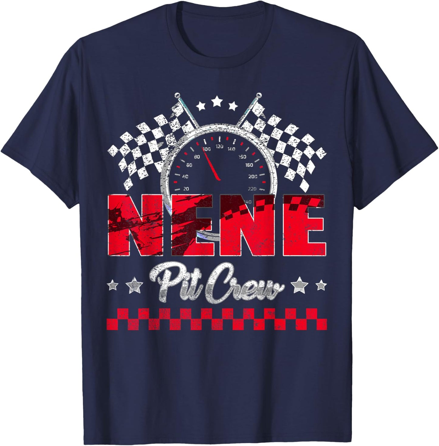 Race Car Birthday Party Racing Family Nene Pit Crew T-Shirt - T-Shirt | Navy