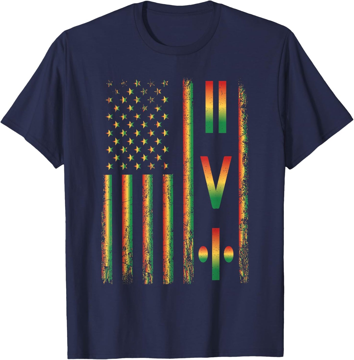 Juneteenth Equality is Greater Than Division Juneteenth Flag T-Shirt - T-Shirt | Navy