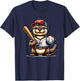 Otter Playing Baseball Funny Sport Design T-Shirt - T-Shirt | Navy
