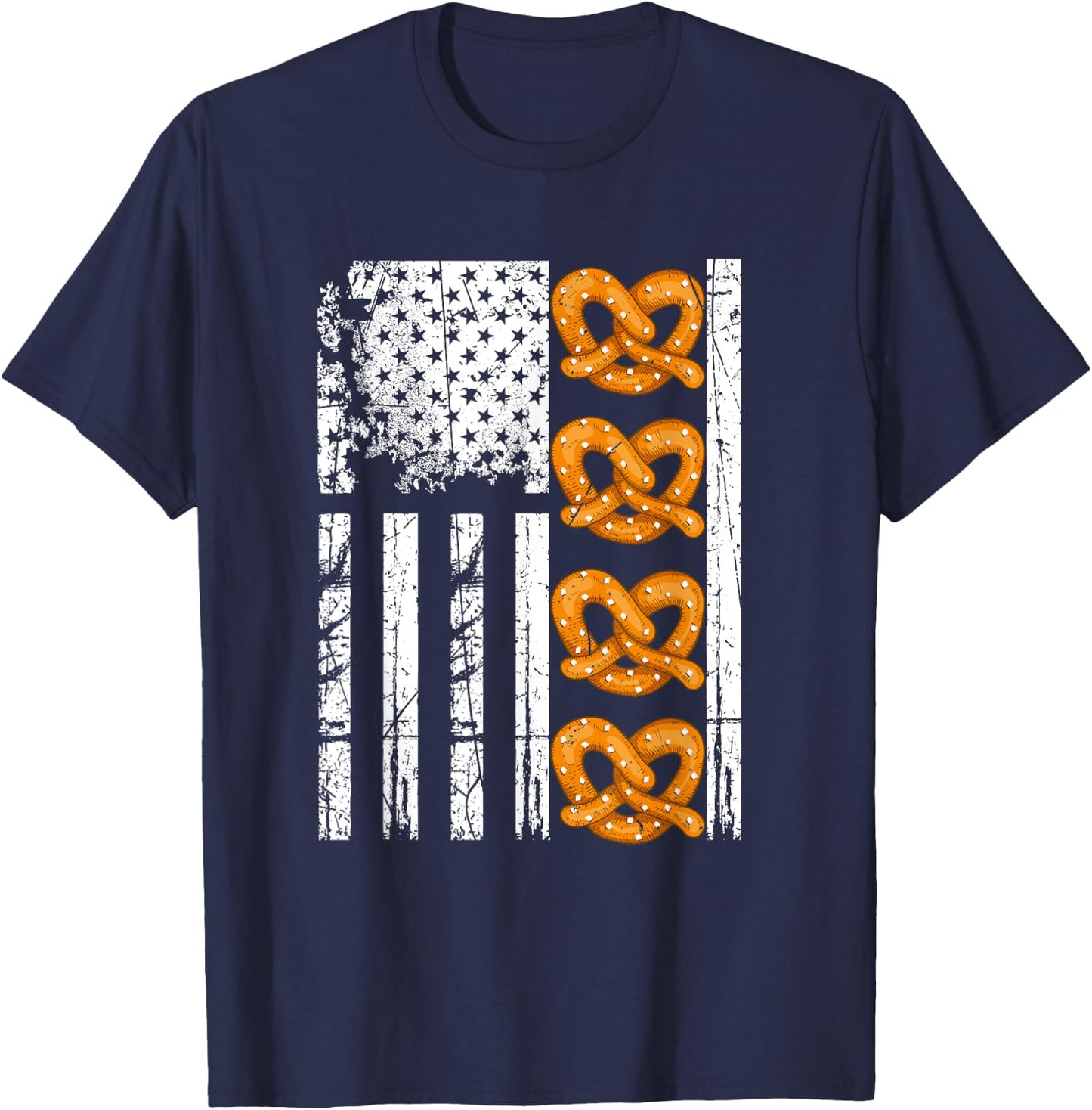 I Love Pretzels for Pretzel Day Funny Office Wear Gifts T-Shirt - T-Shirt | Navy