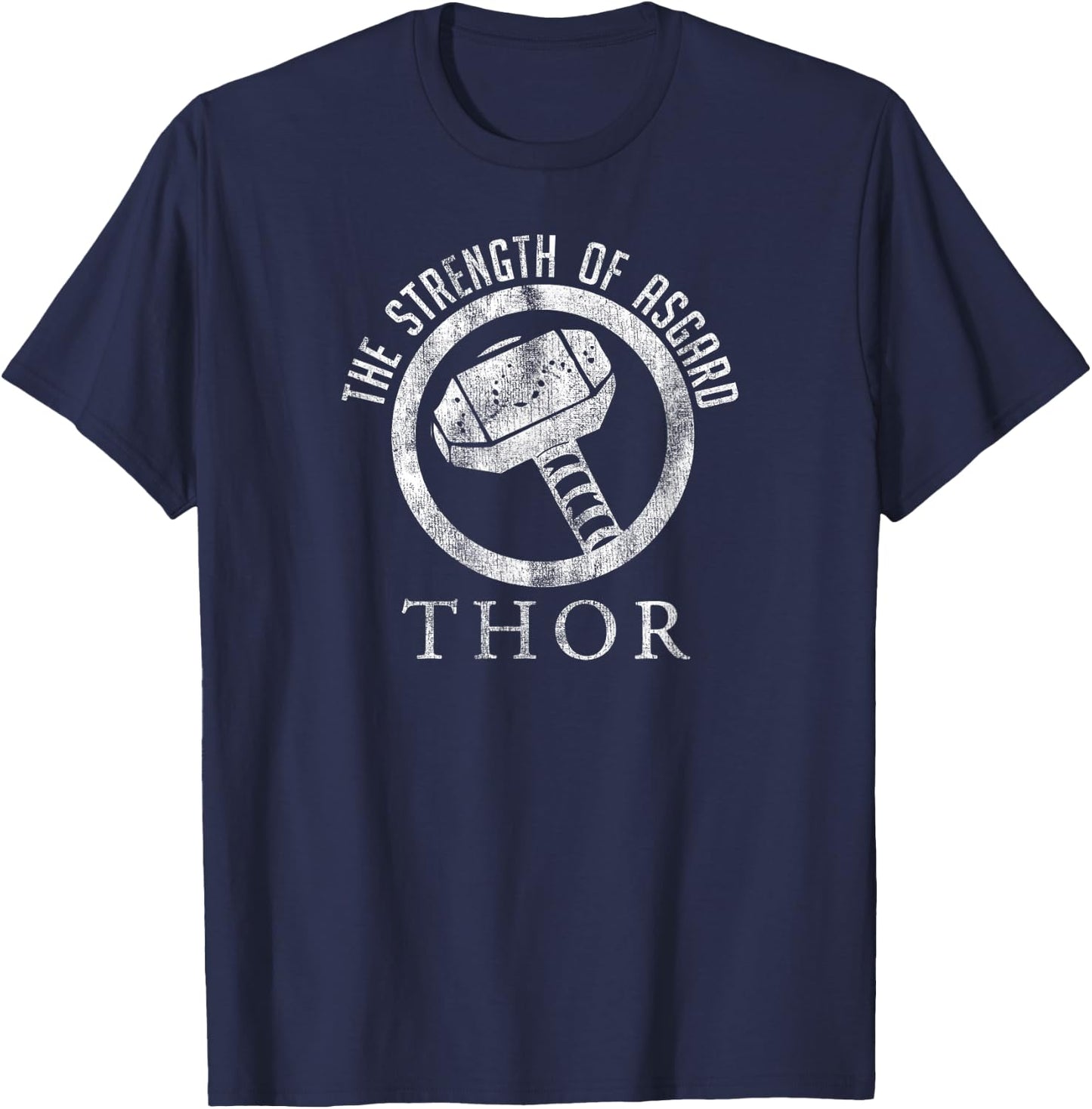 Marvel Thor The Strength Of Asgard Hammer Stamp T-Shirt - T-Shirt | Navy