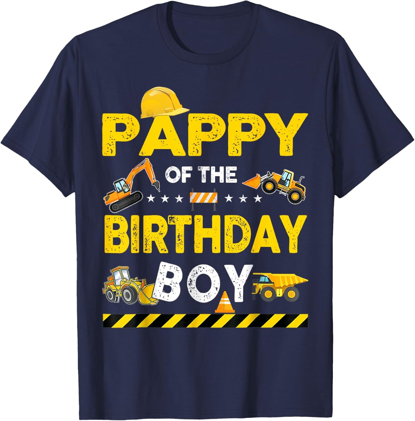 Pappy Of The Birthday Boy Construction Worker Birthday T-Shirt - T-Shirt | Navy