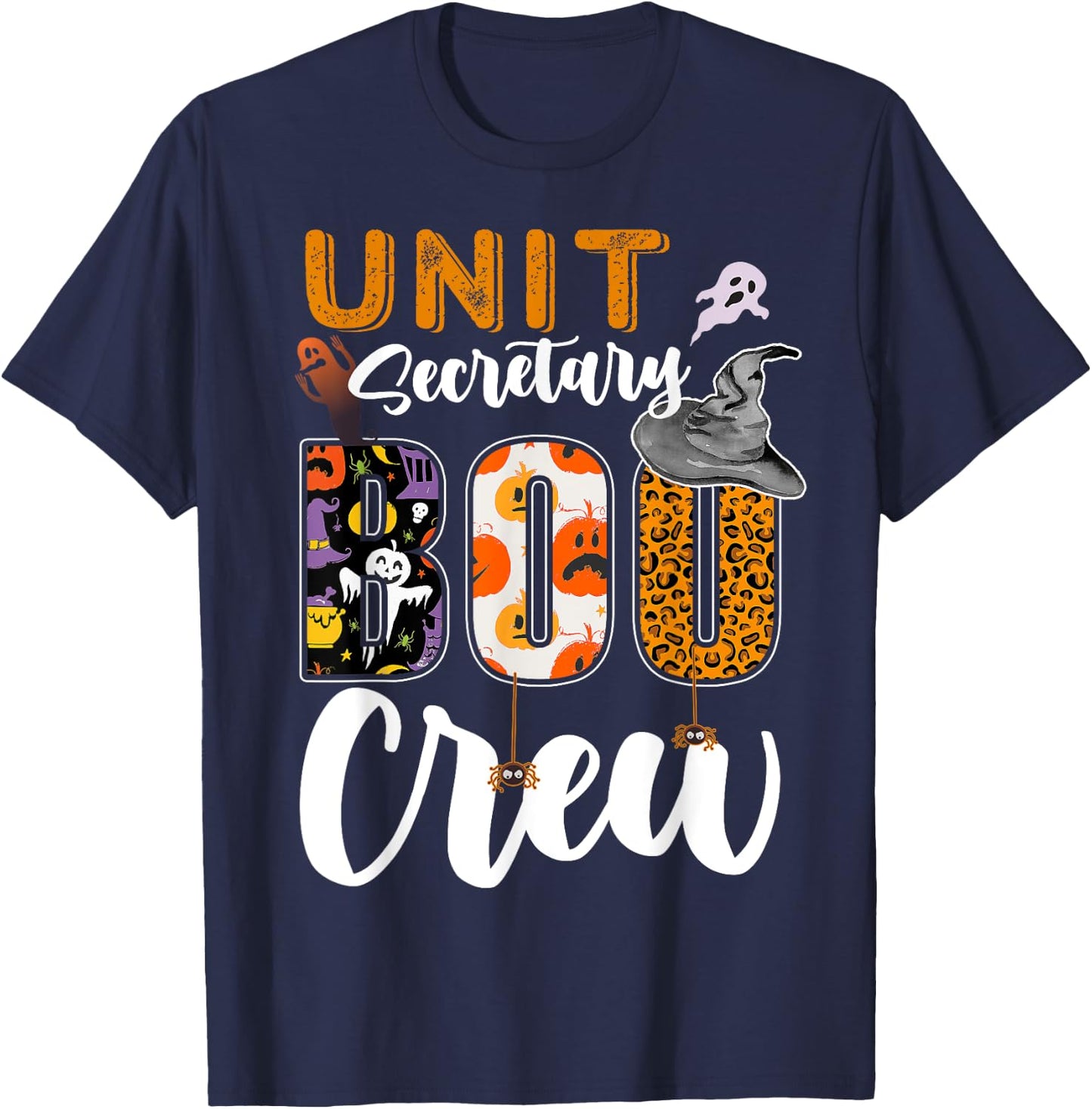 Unit Secretary Boo Crew Halloween Matching Hospital T-Shirt - T-Shirt | Navy