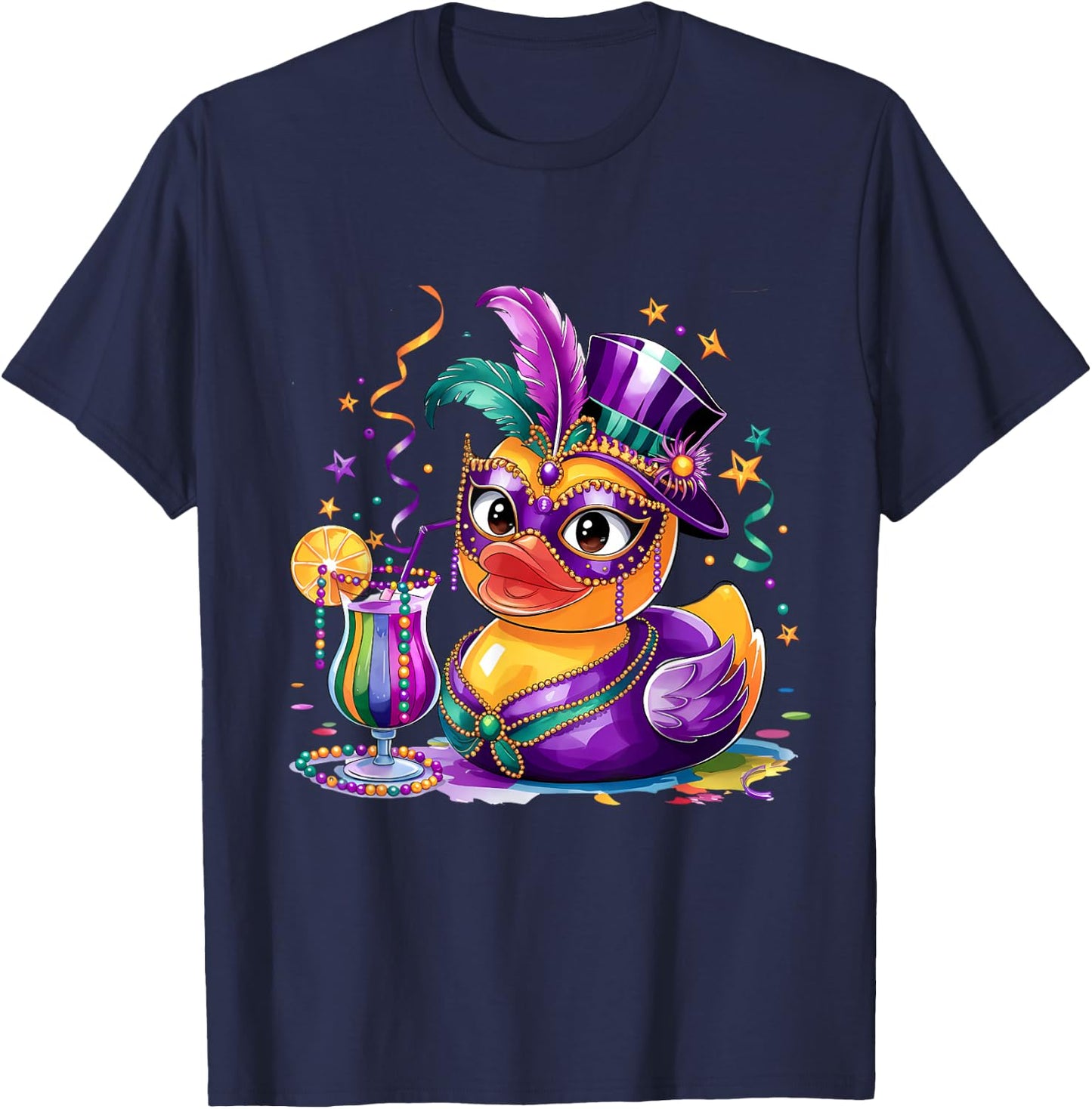 Mardi Gras Rubber Duck Costume Louisiana Mardi Gras Carnival T-Shirt - T-Shirt | Navy