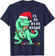 Fun Holiday T-Rex Dinosaur in Santa Hat FA RA RAWR Christmas T-Shirt - T-Shirt | Navy