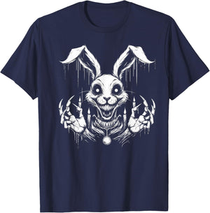 Creepy Goth Rabbit, Horror Bunny, Weirdcore Rabbit T-Shirt - T-Shirt | Navy