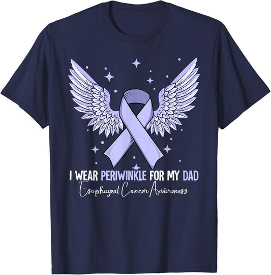 Dad Father Esophageal Cancer Awareness T-Shirt - T-Shirt | Navy