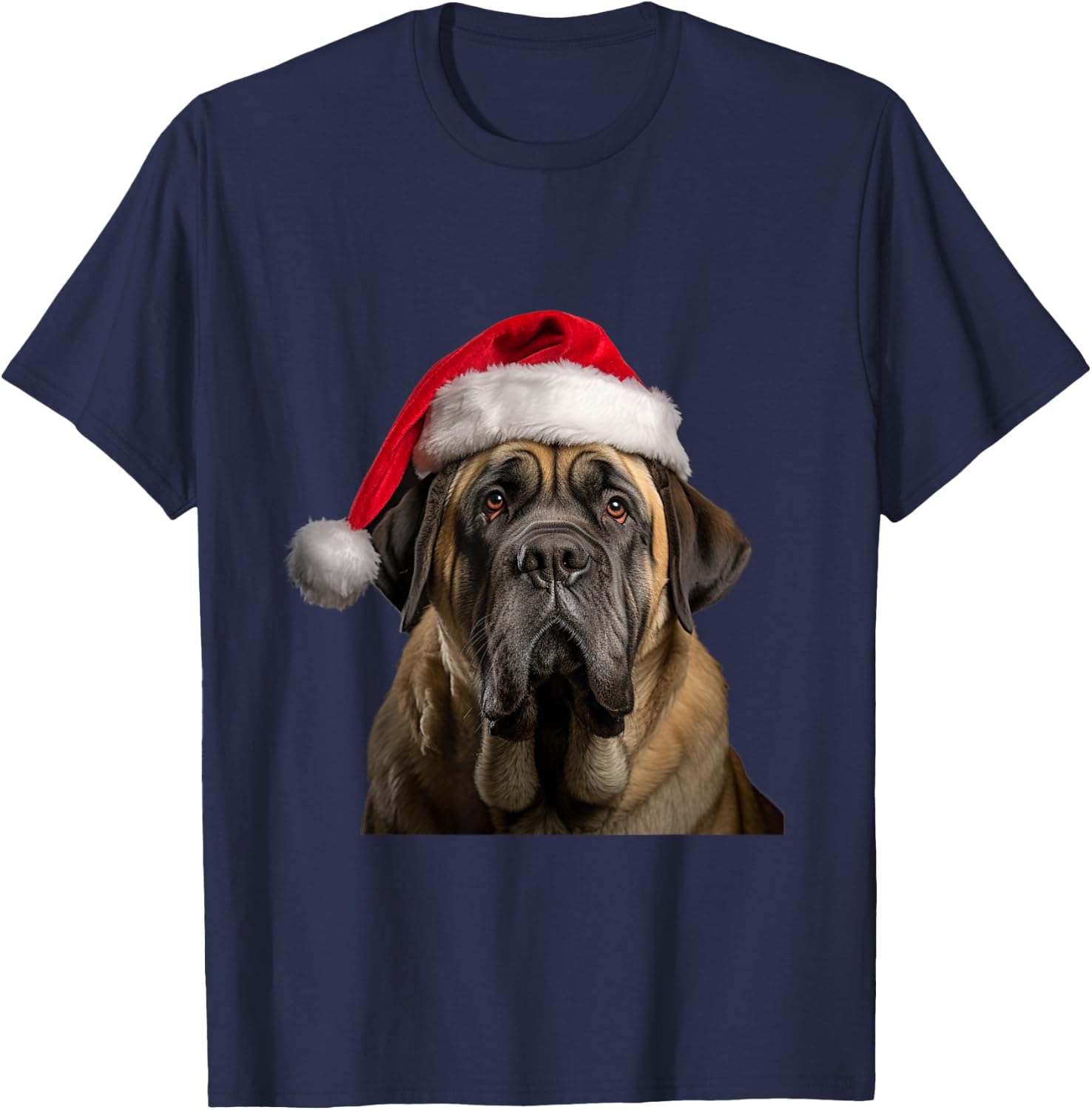 Christmas English Mastiff - English Mastiff Christmas T-Shirt - T-Shirt | Navy