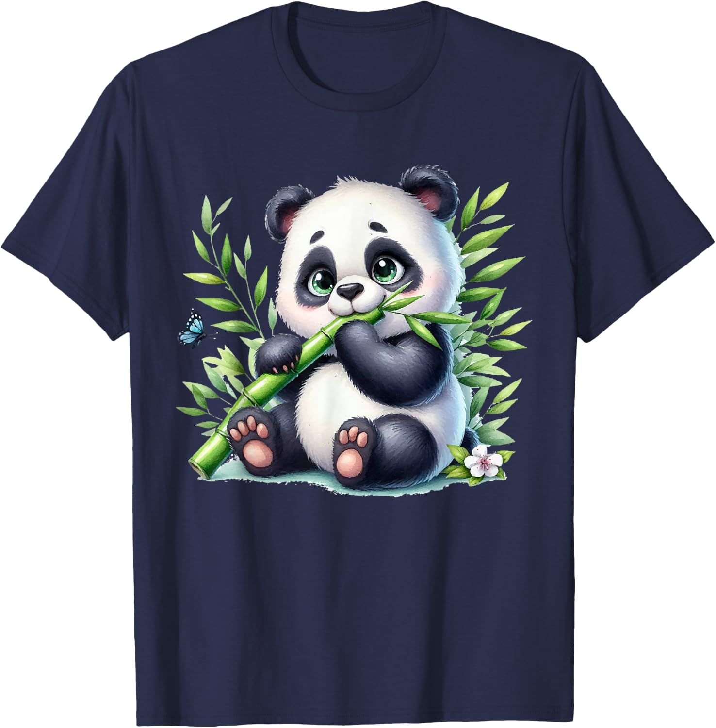 Watercolor Panda T-Shirt - T-Shirt | Navy