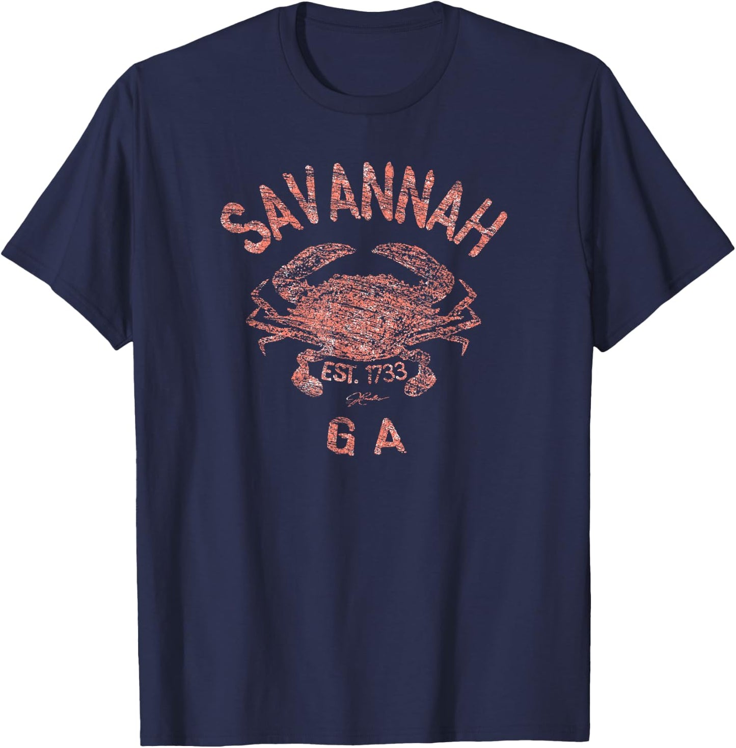 JCombs: Savannah, GA, Atlantic Blue Crab T-Shirt - T-Shirt | Navy