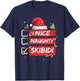 Nice Naughty Skibidi List Santa Claus Sarcastic T-Shirt - T-Shirt | Navy
