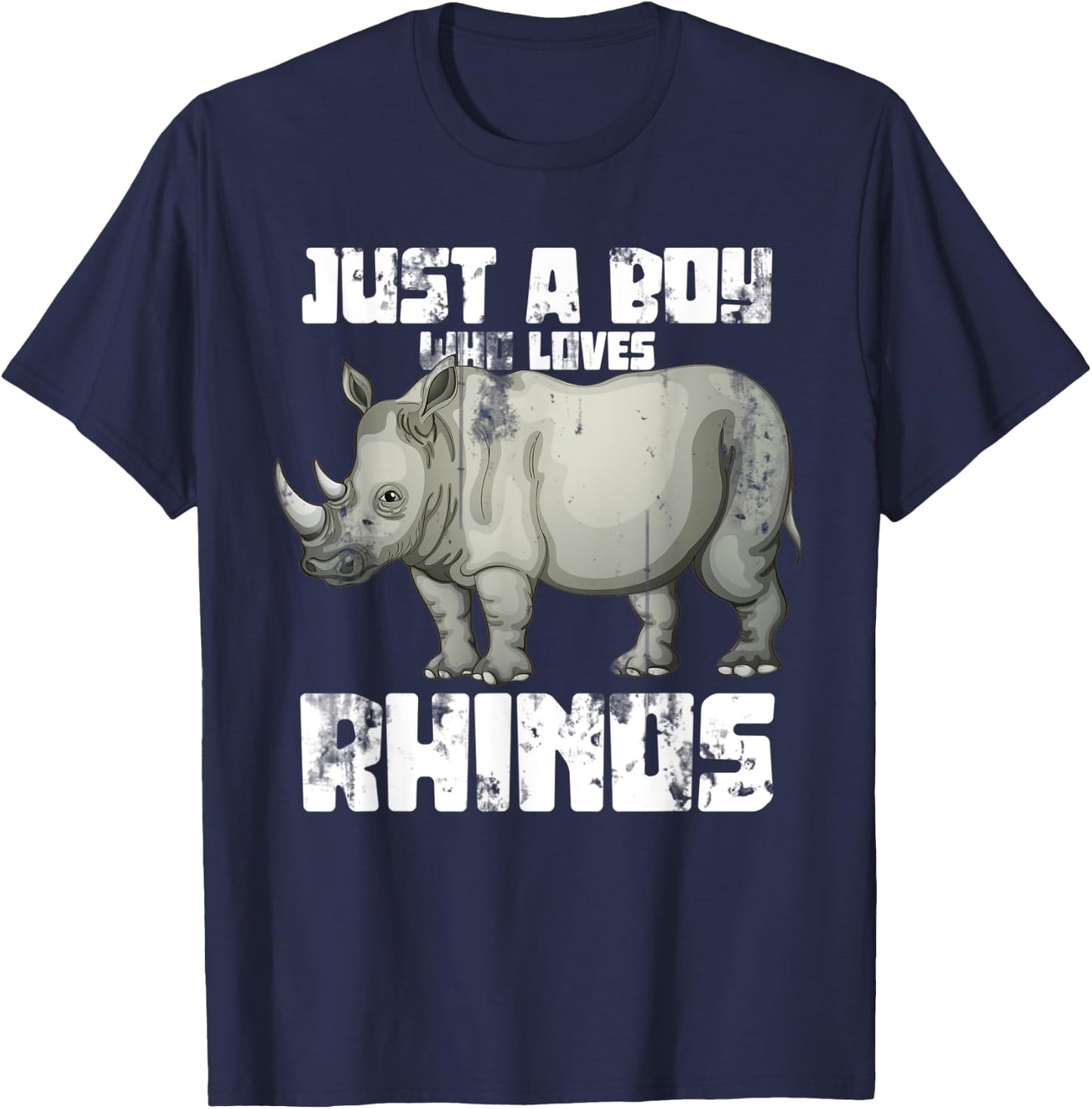 Just A Boy Who Loves Rhinos T-Shirt - T-Shirt | Navy
