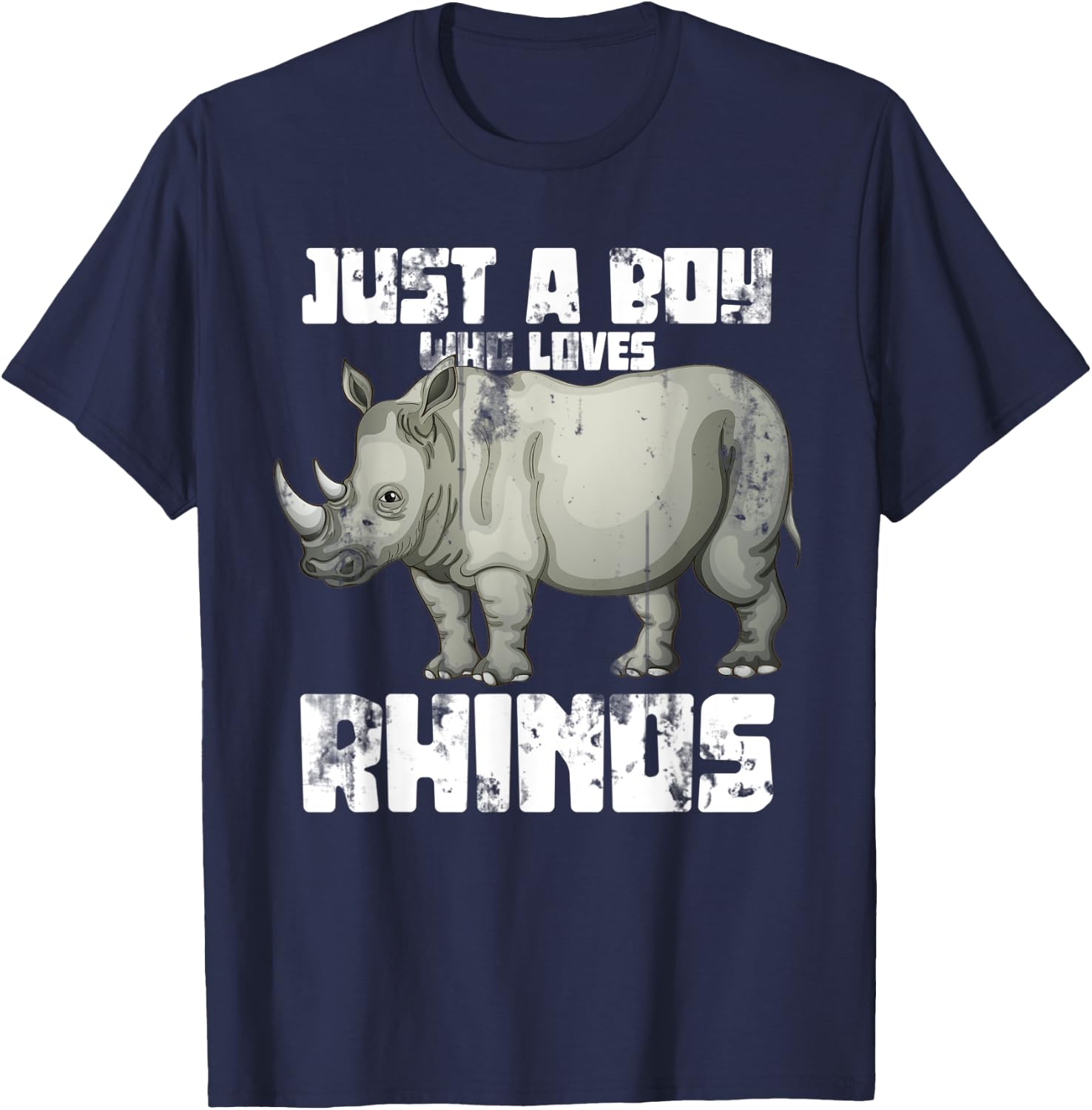 Just A Boy Who Loves Rhinos T-Shirt - T-Shirt | Navy