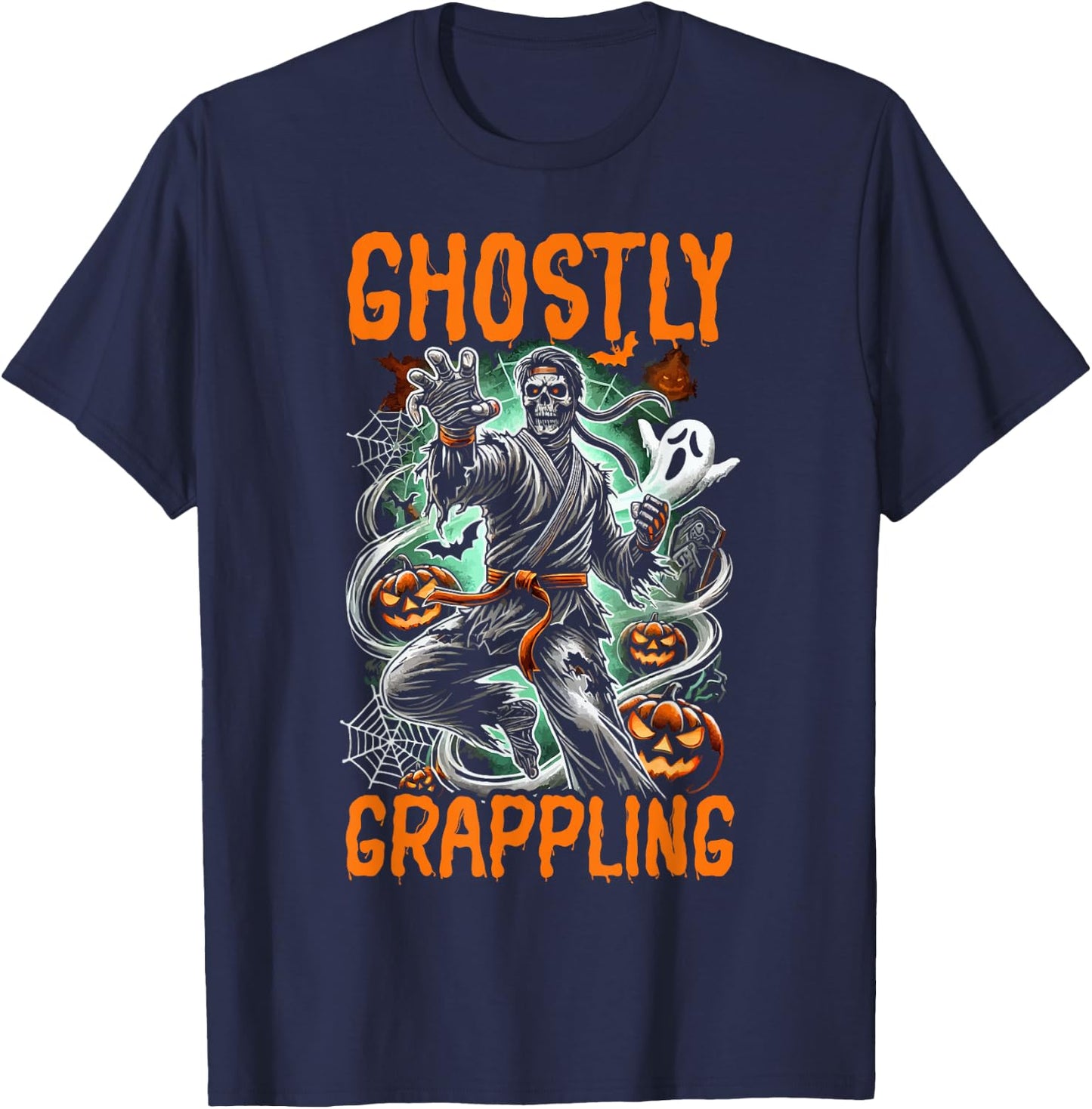 MMA Halloween Martial Arts Martial Artist Trick Or Treat T-Shirt - T-Shirt | Navy