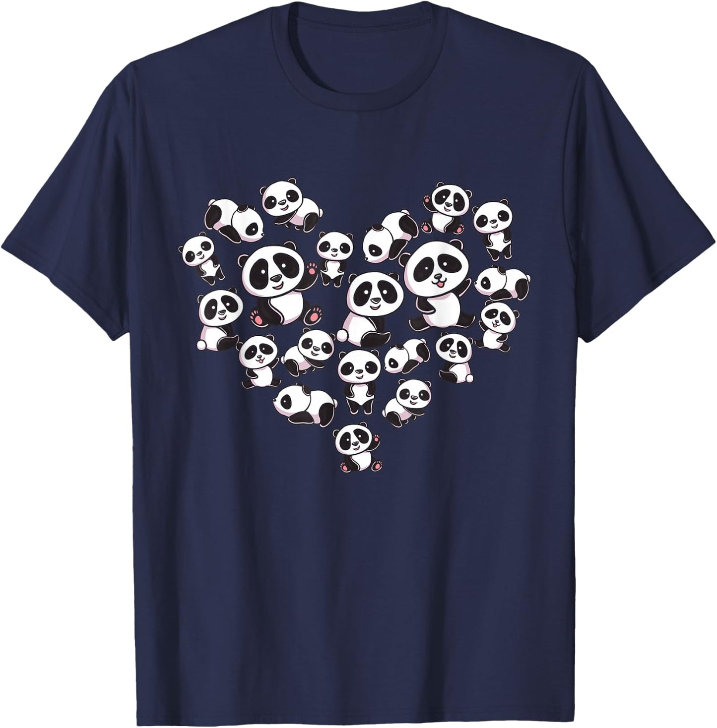 Panda Shirt Cute Panda Panda Bear Lover Heart Gifts T-Shirt - T-Shirt | Navy