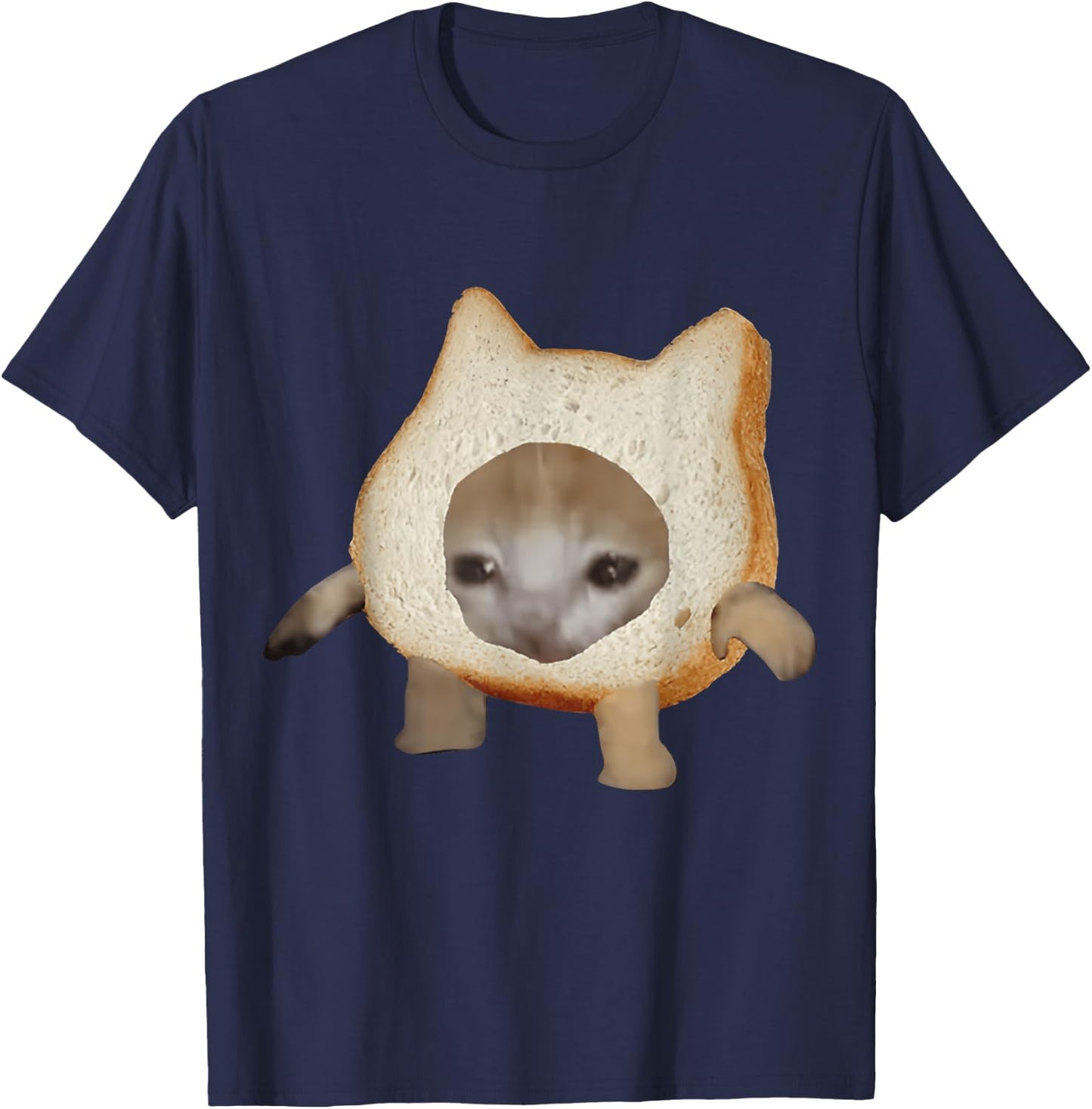 Bread Cat Meme T-Shirt - T-Shirt | Navy